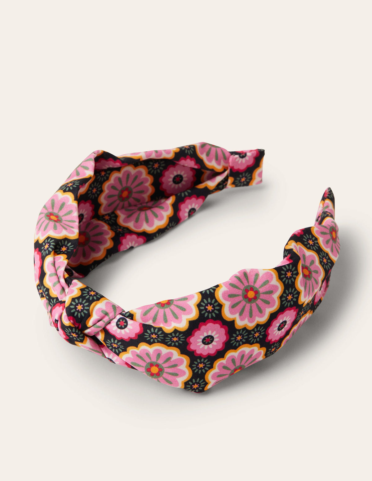 Knotted Headband-Black, Opulent Daisy-2