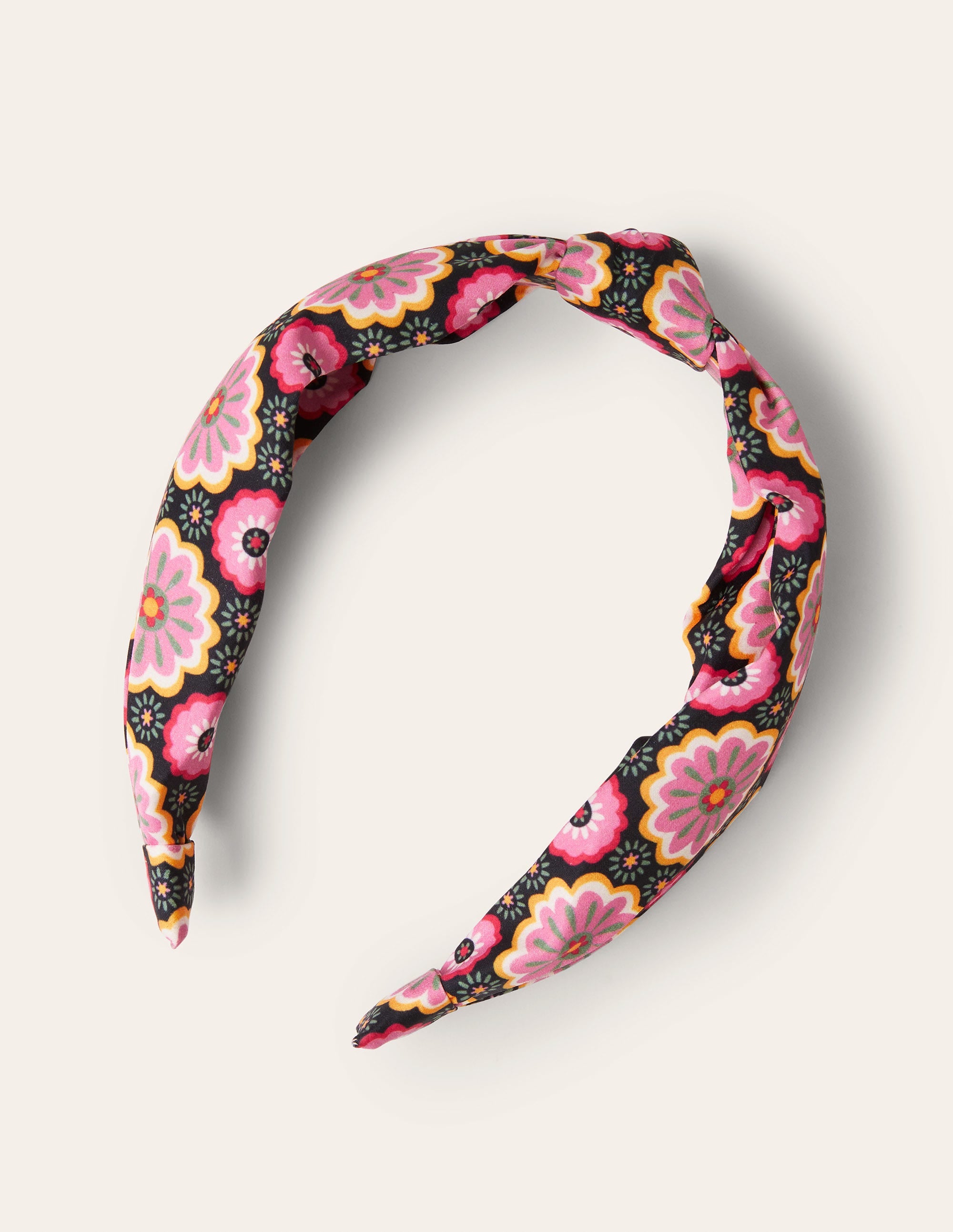 Knotted Headband-Black, Opulent Daisy - Image 3
