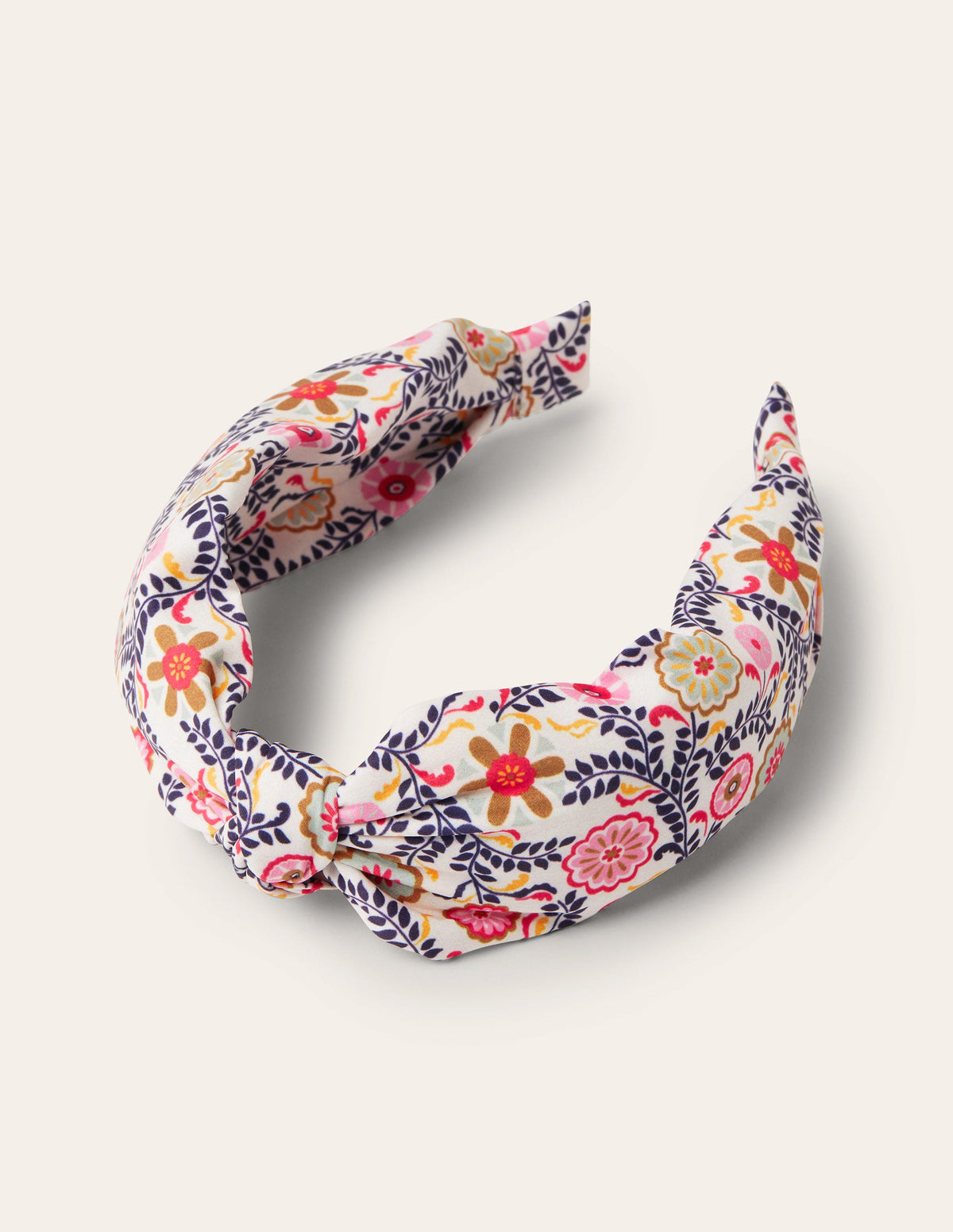 Knotted Headband-Ivory, Opulent Garden - Image 2