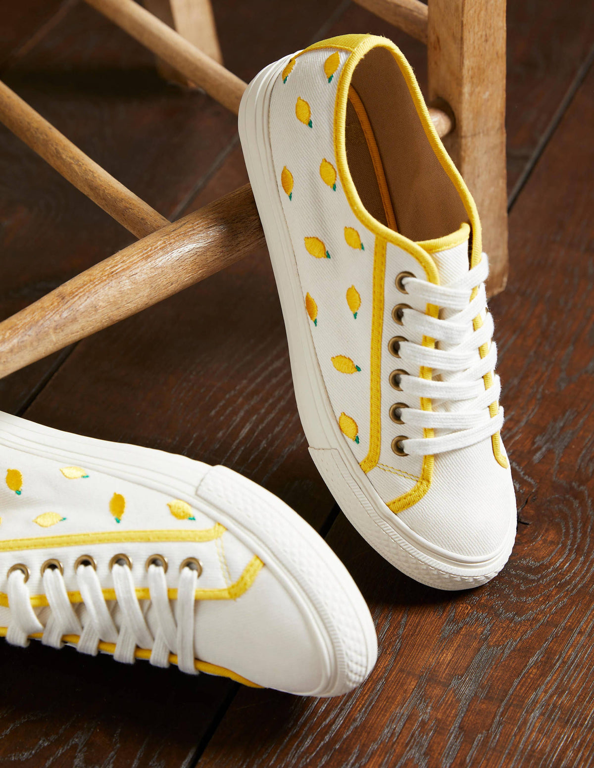 Freya Low Top Sneakers-Ecru, Lemons-1