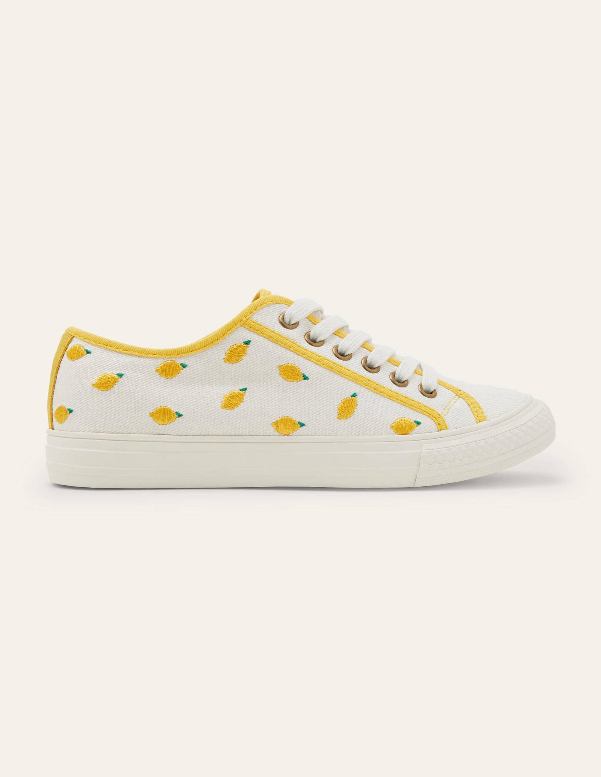 Freya Low Top Sneakers-Ecru, Lemons-2
