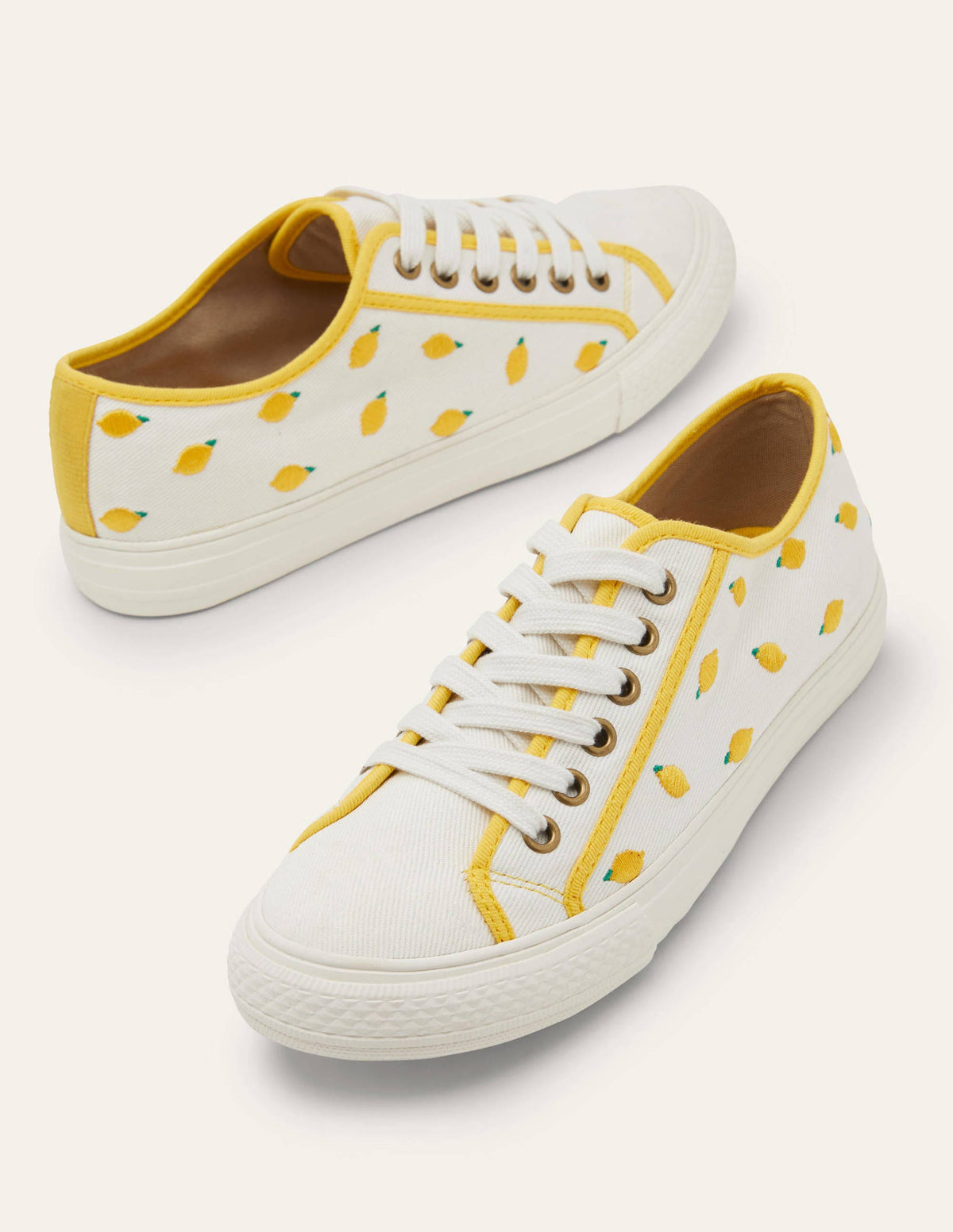 Freya Low Top Sneakers-Ecru, Lemons-3