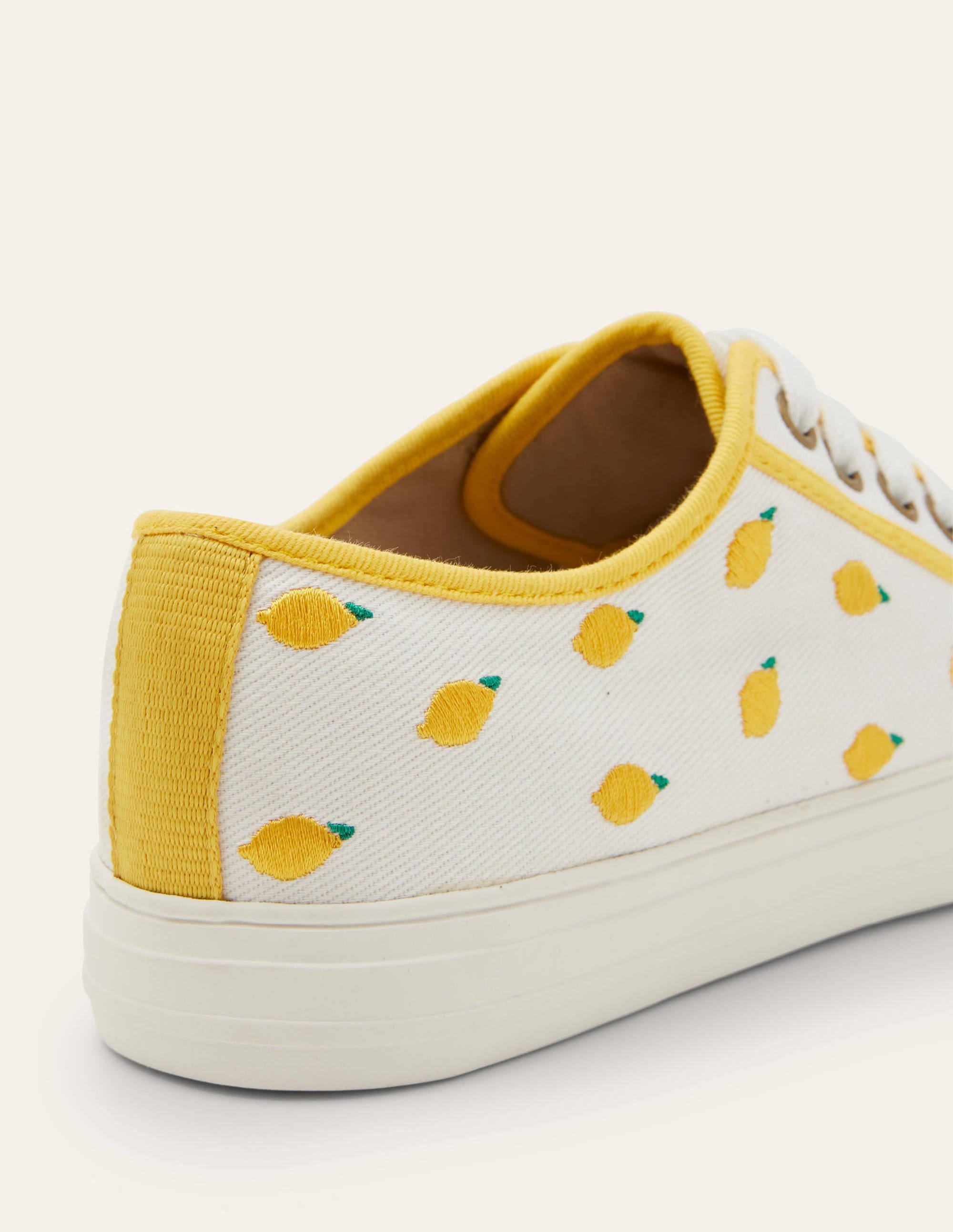 Freya Low Top Sneakers-Ecru, Lemons - Image 4