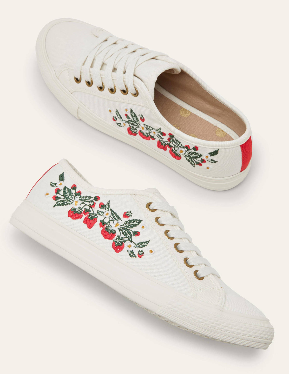 Freya Low Top Sneakers-Ecru, Strawberries-3