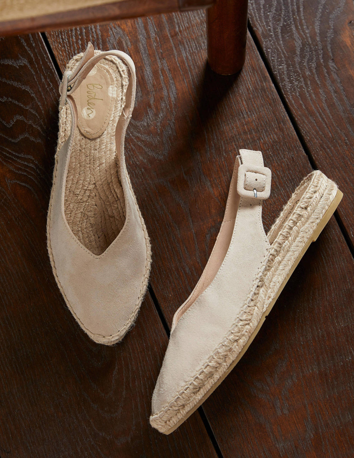 Slingback Espadrille Sandals-Oatmeal - Image 1