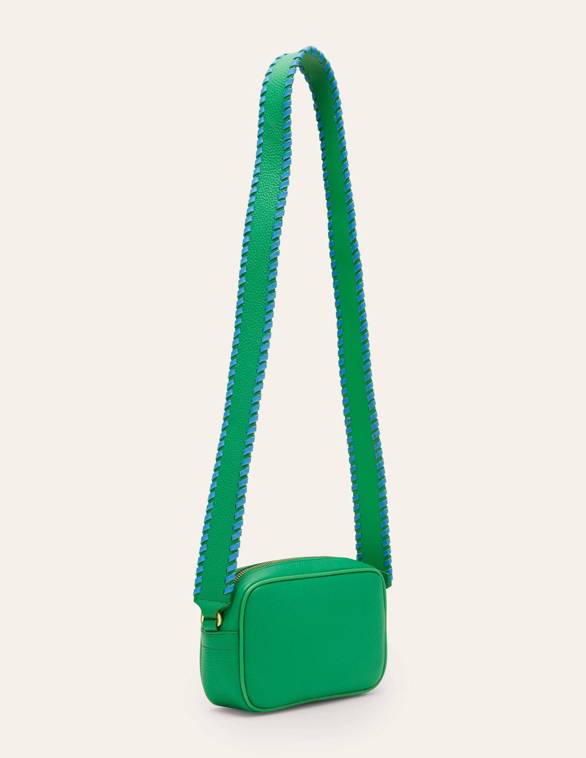 Stitch Detail Crossbody Bag-Irish Green/Mosaic Blue-3