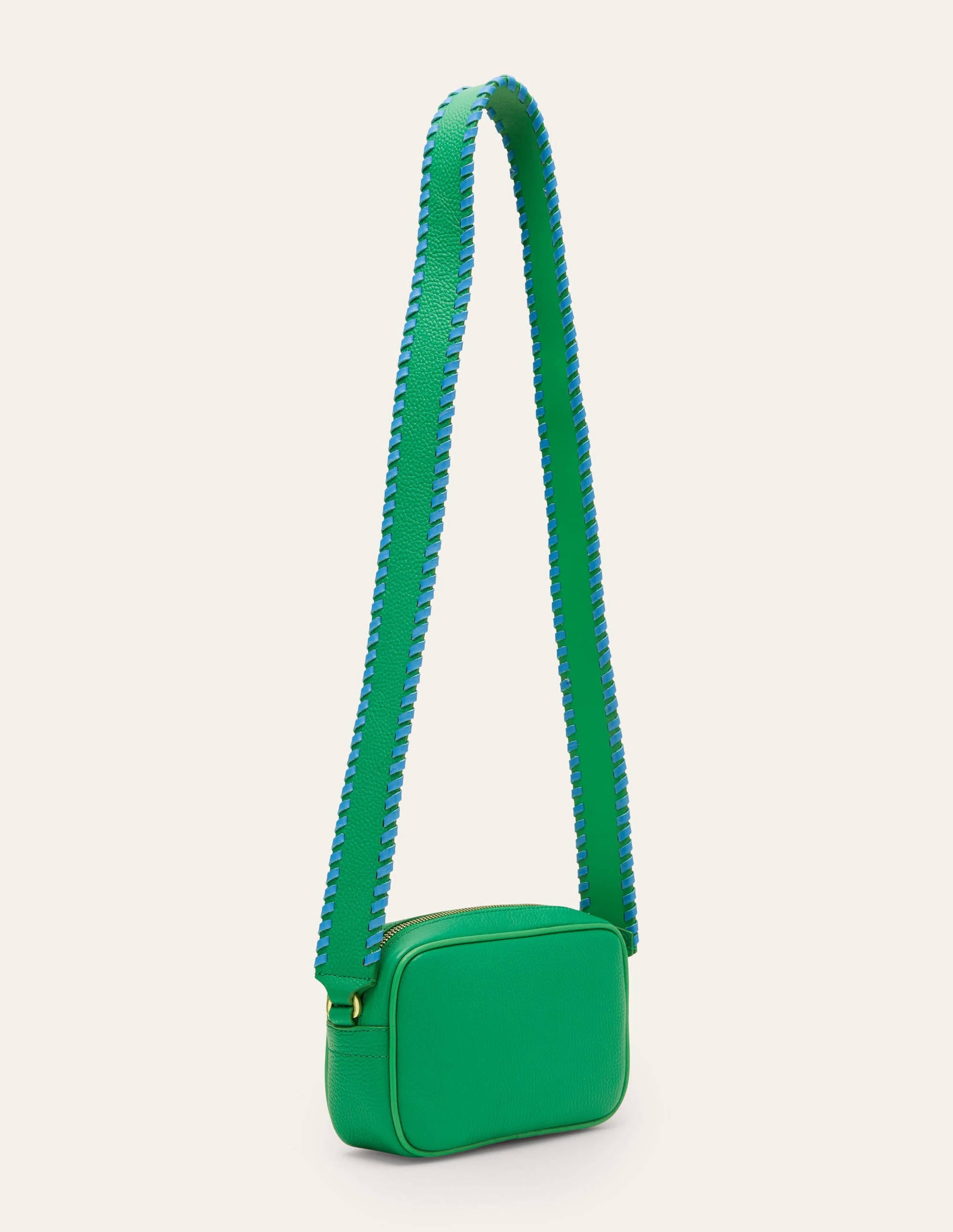 Stitch Detail Crossbody Bag-Irish Green/Mosaic Blue - Image 3