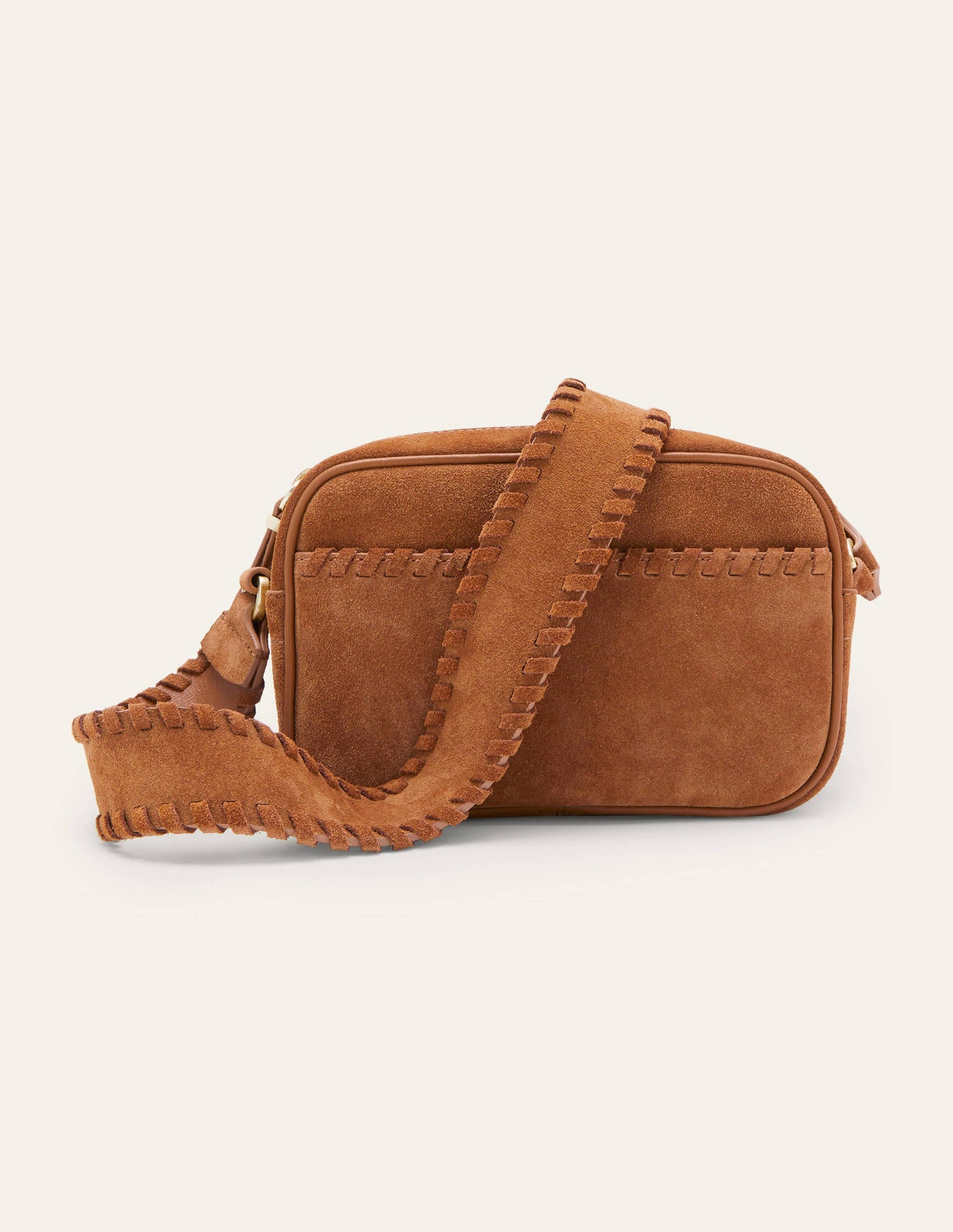 Stitch Detail Crossbody Bag-Tan-1