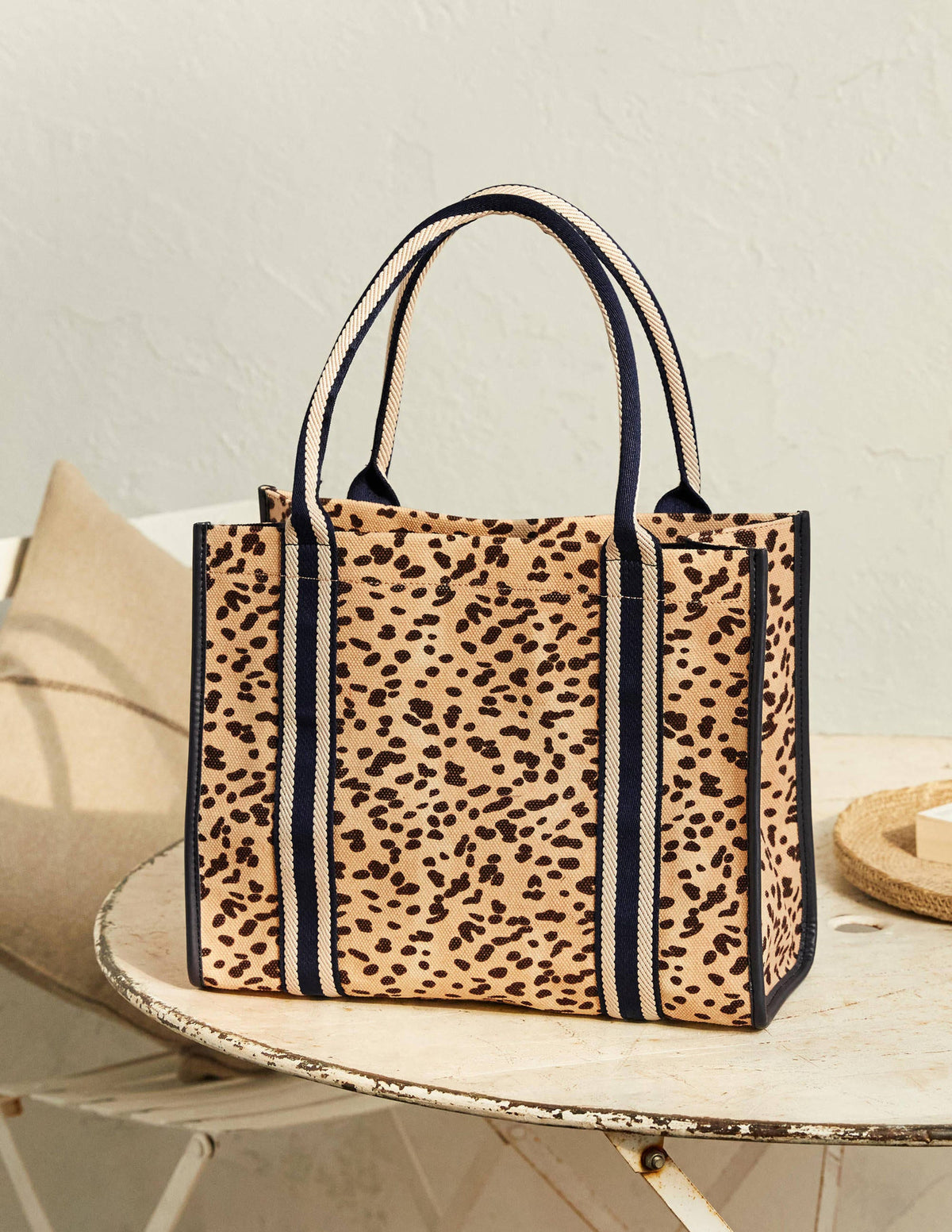 Tilda Canvas Tote Bag-Natural Leopard-1