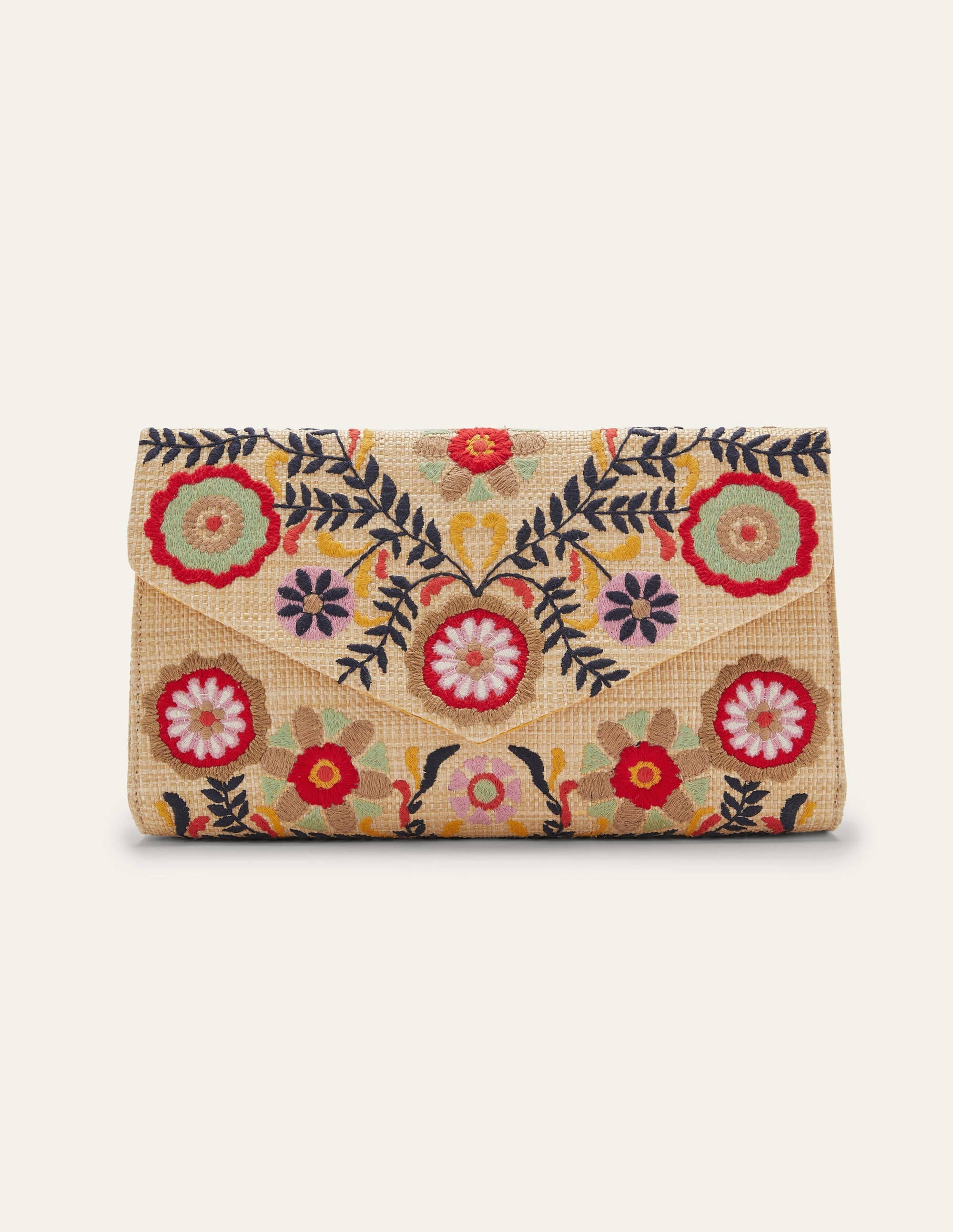 Embroidered Clutch Bag-Natural - Image 2