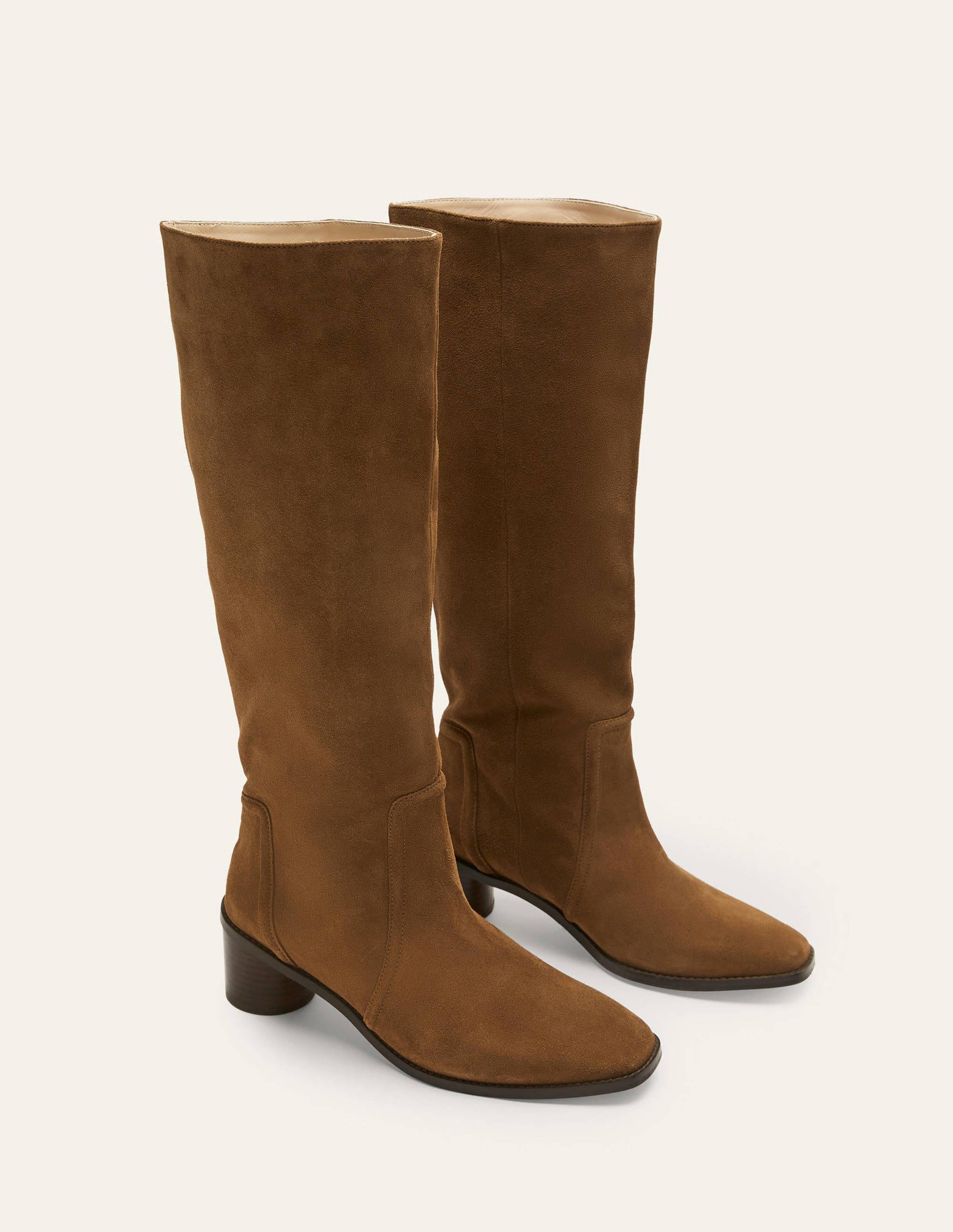 Suede Knee High Boots-Tobacco-3