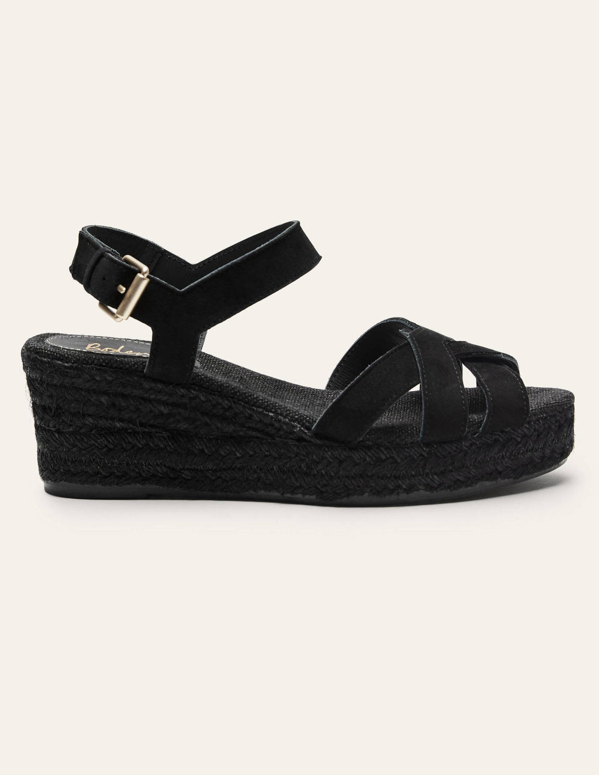 Geometric Espadrille Wedges-Black - Image 2