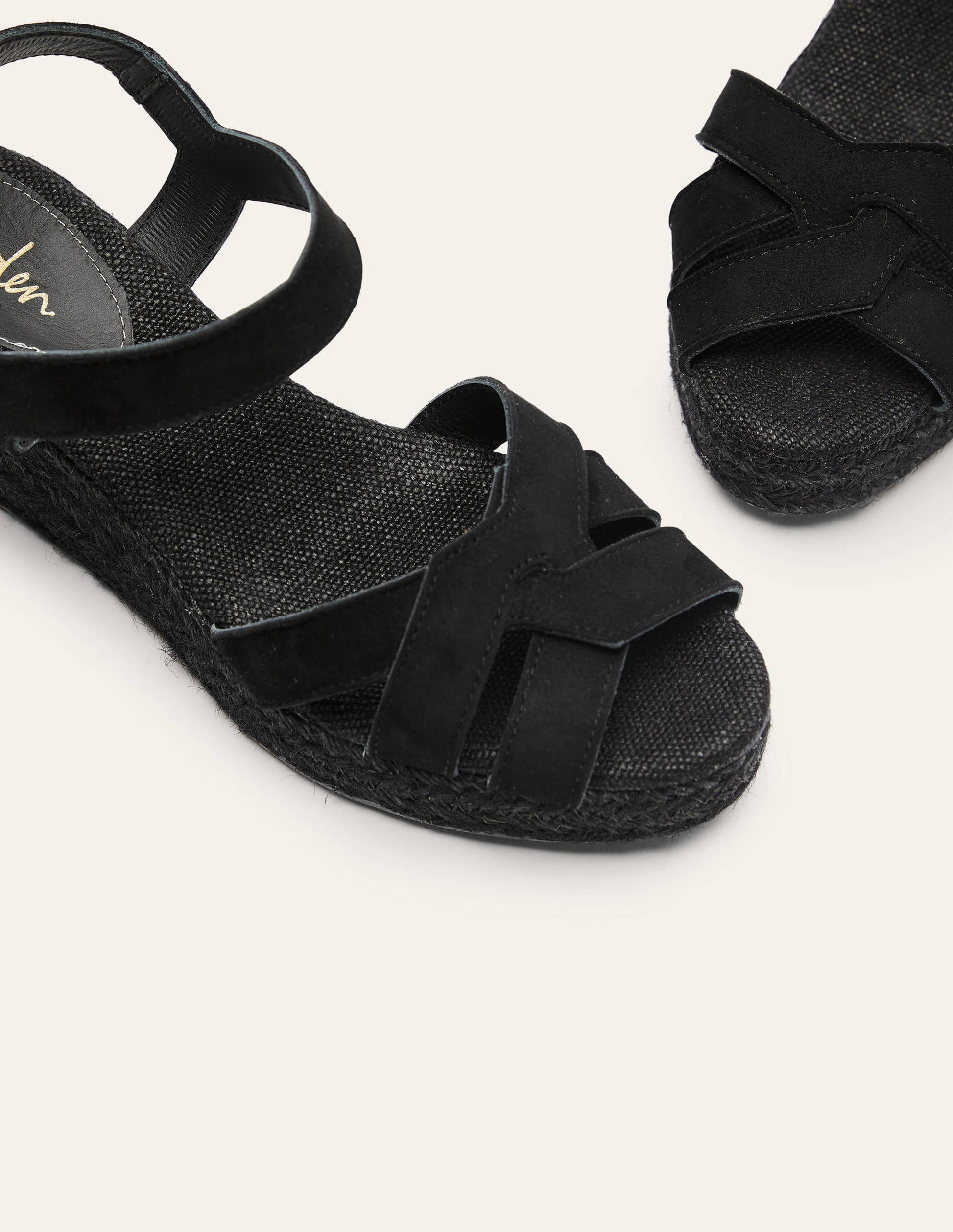 Geometric Espadrille Wedges-Black-4