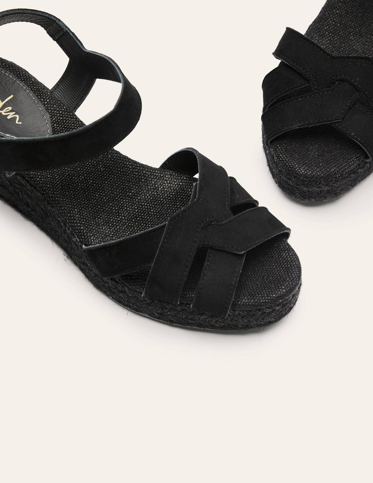 Geometric Espadrille Wedges-Black - Image 4