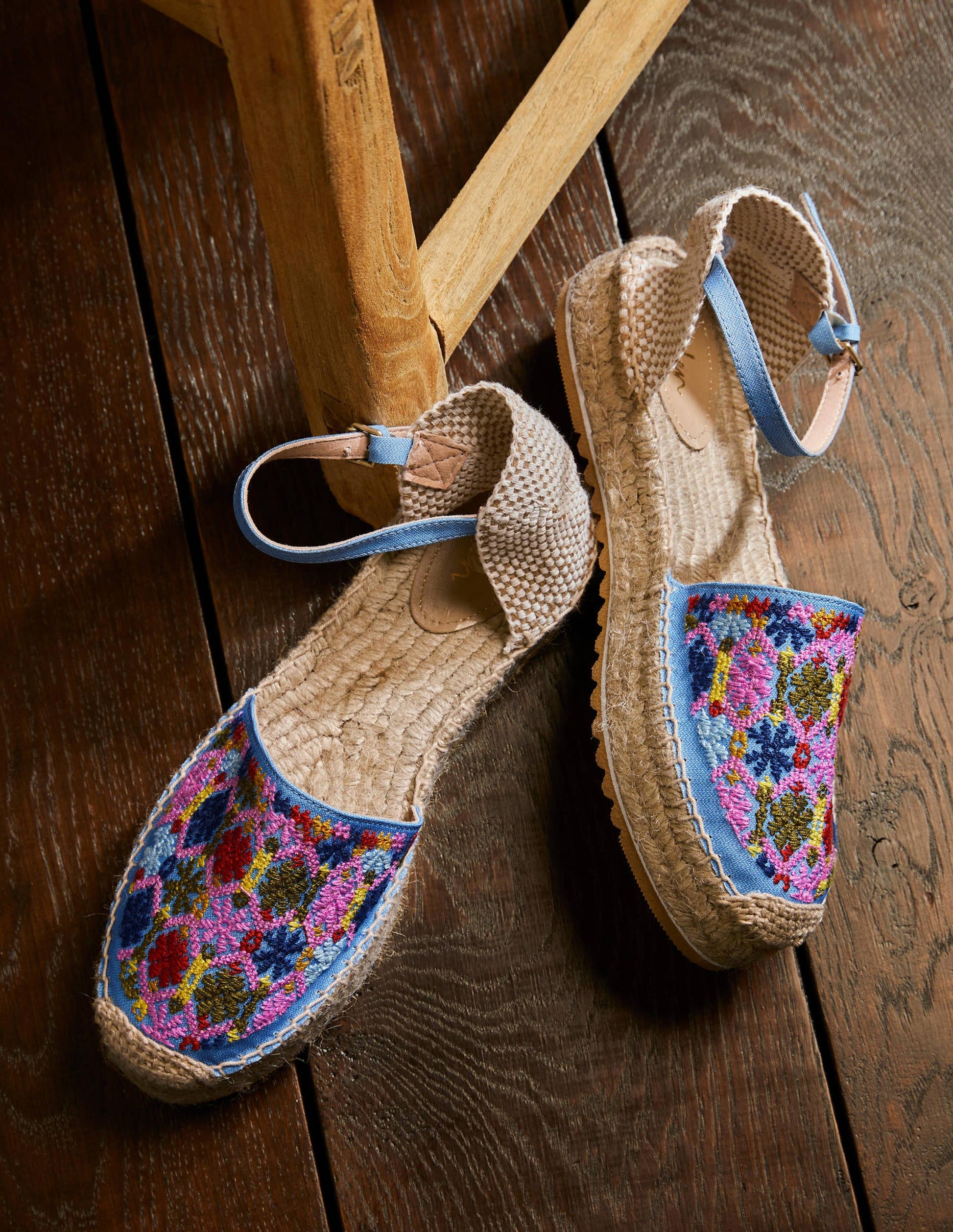 Flatform Espadrilles-Chambray Embroidery-1