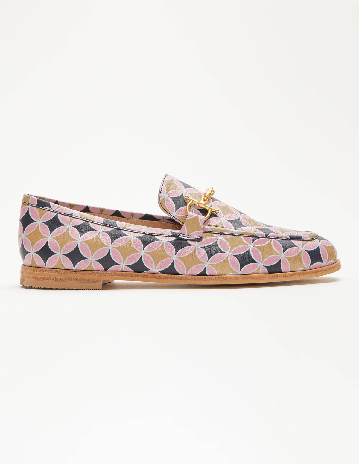 Snaffle Detail Leather Loafers-Camel, Spiro-2