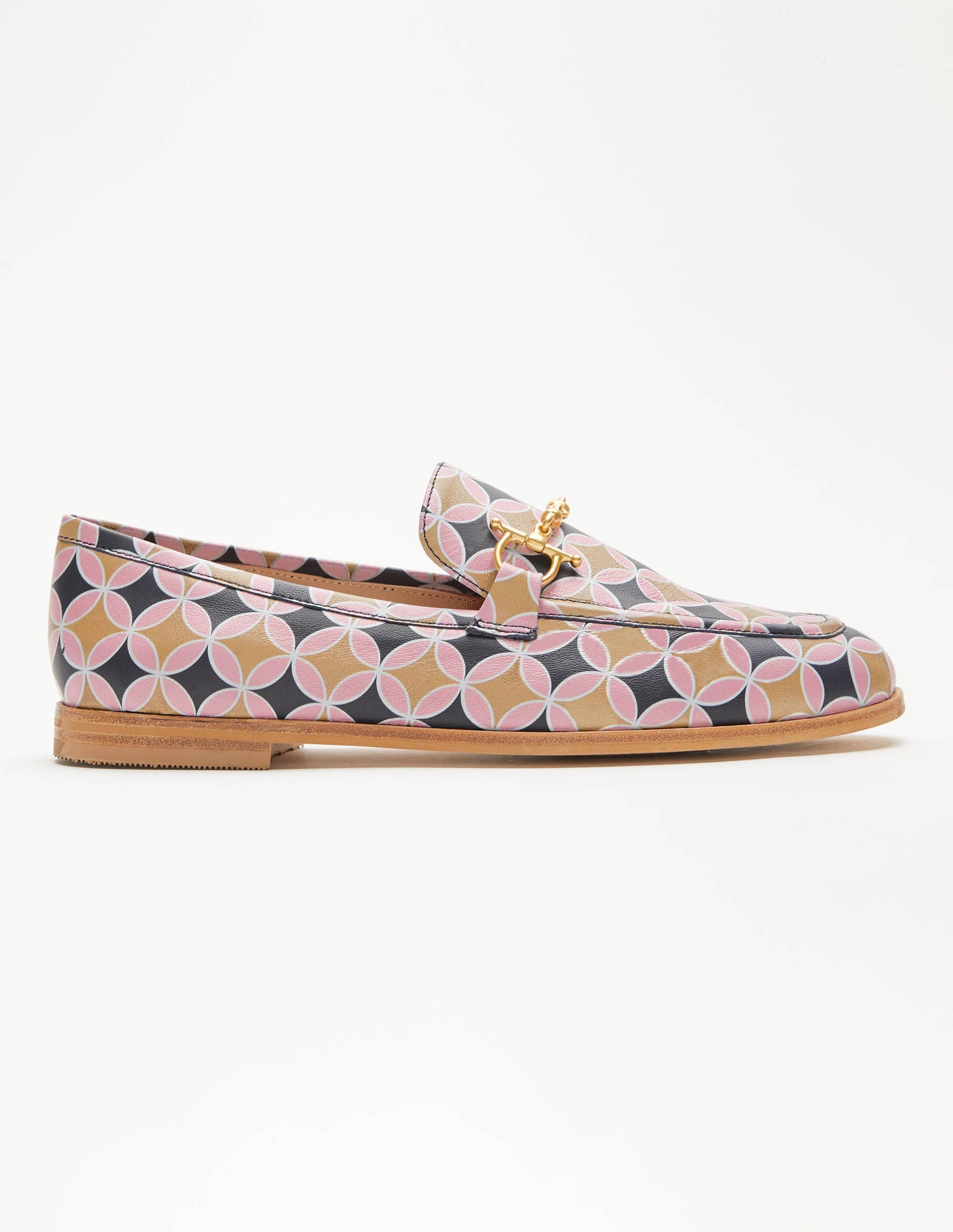 Snaffle Detail Leather Loafers-Camel, Spiro - Image 2