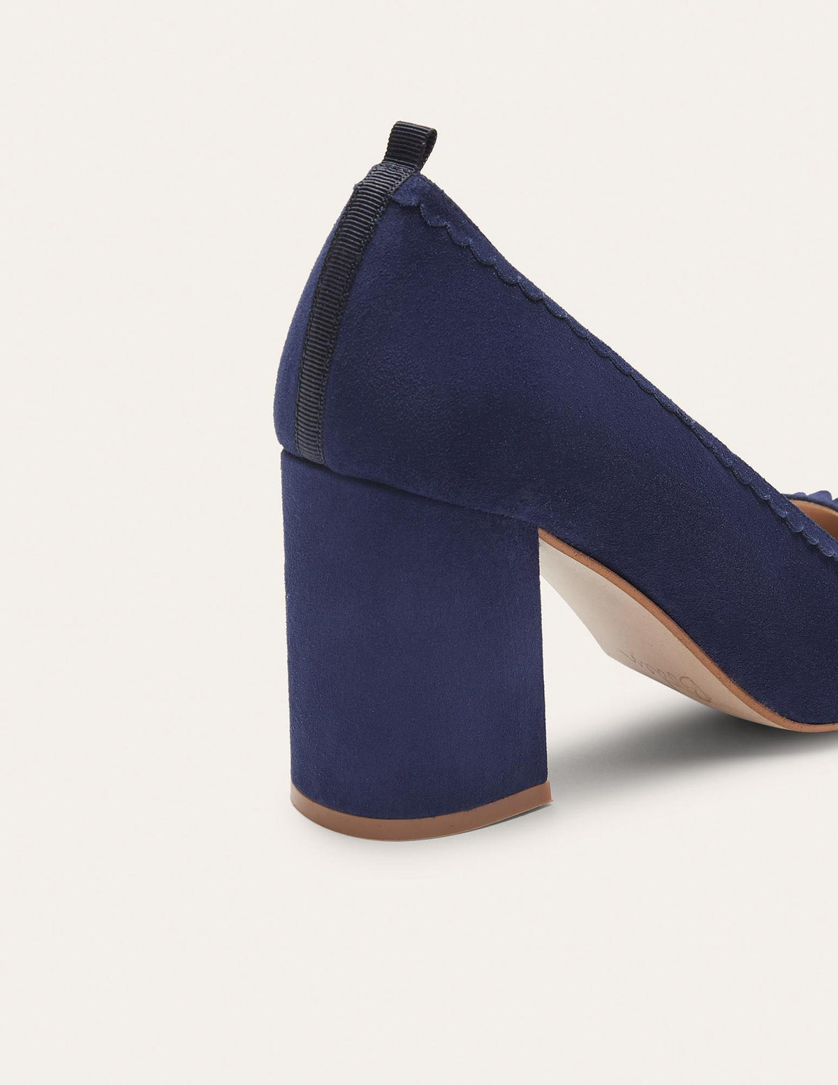 Scalloped Detail Court Heels-Navy-2