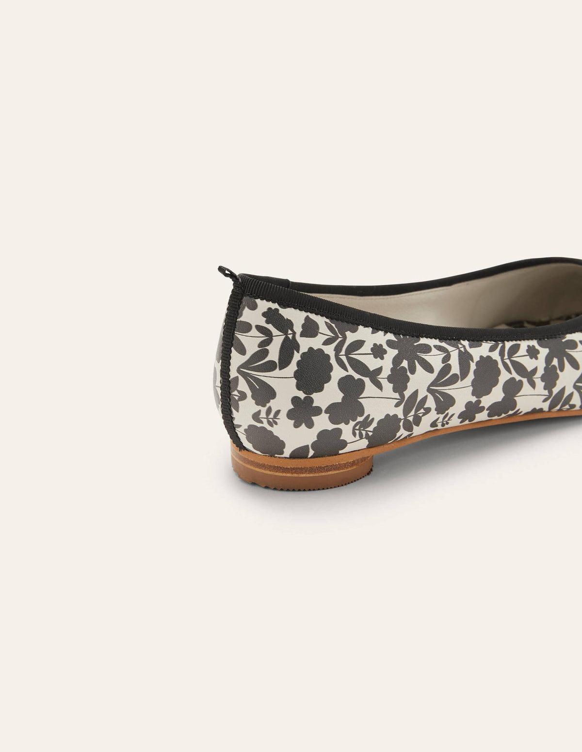 Almond Toe Ballerinas-Black, Flora Bloom Mono - Image 3