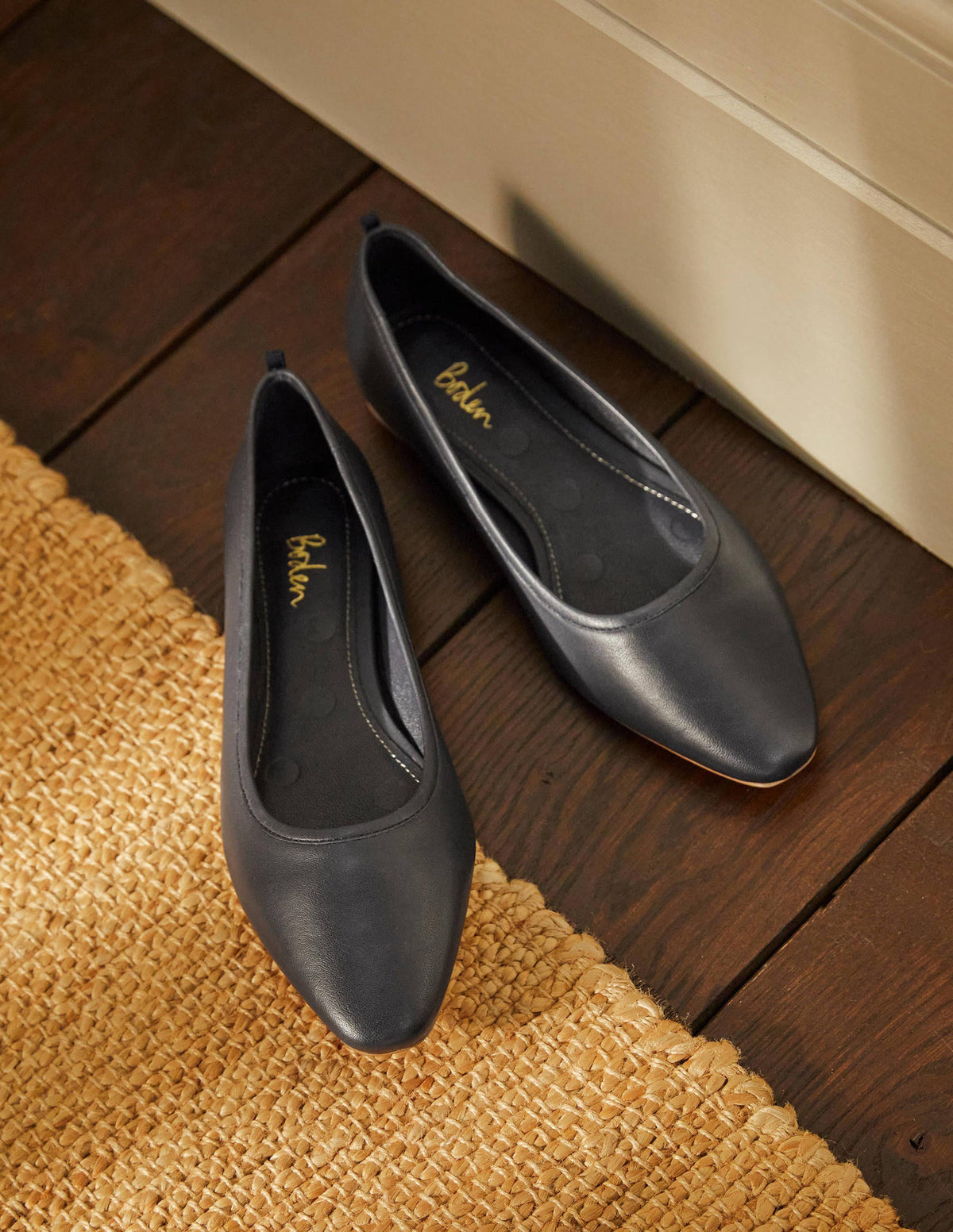 Almond Toe Ballerinas-Navy - Image 1