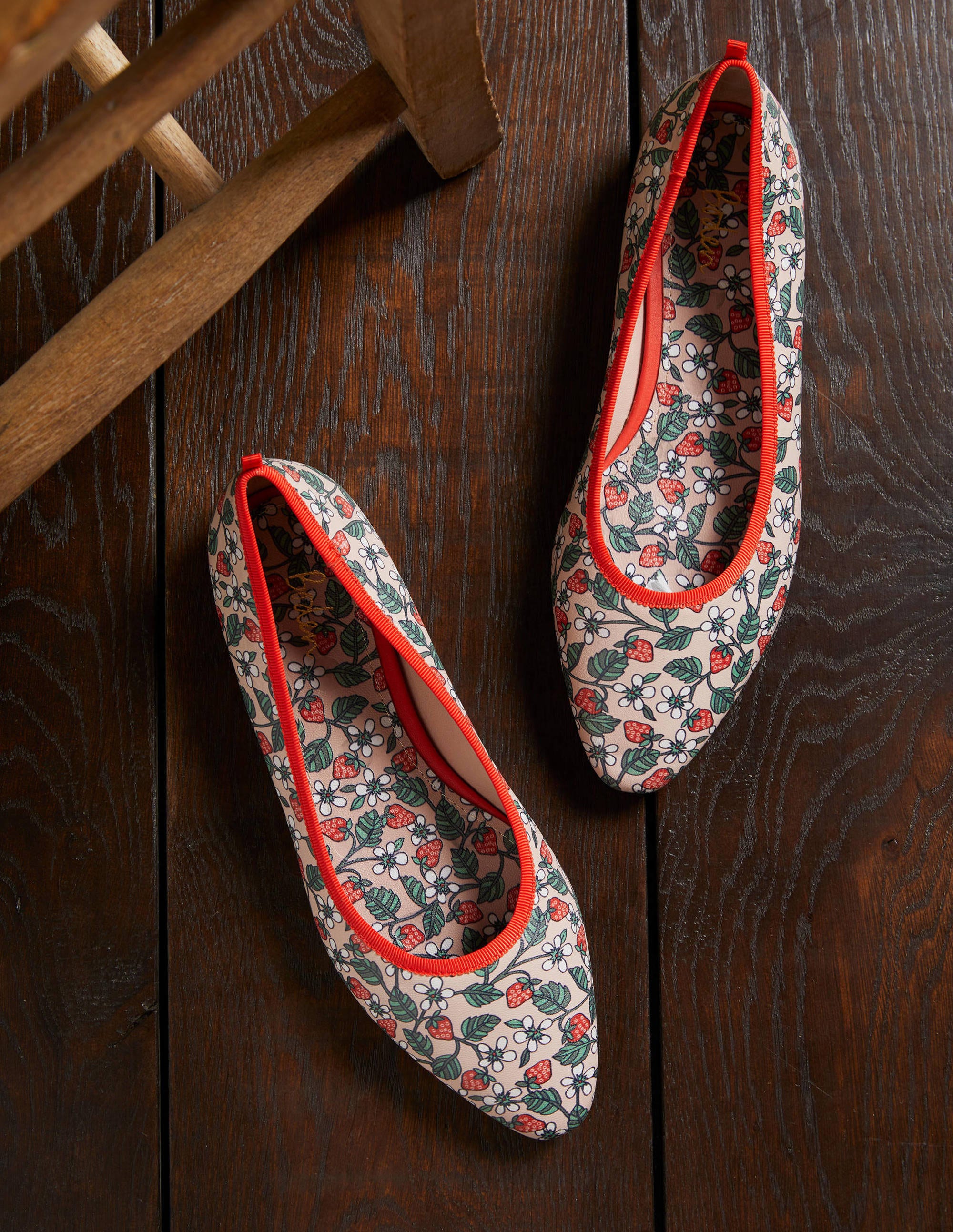 Almond Toe Ballerinas-Milkshake, Flora Berry - Image 1