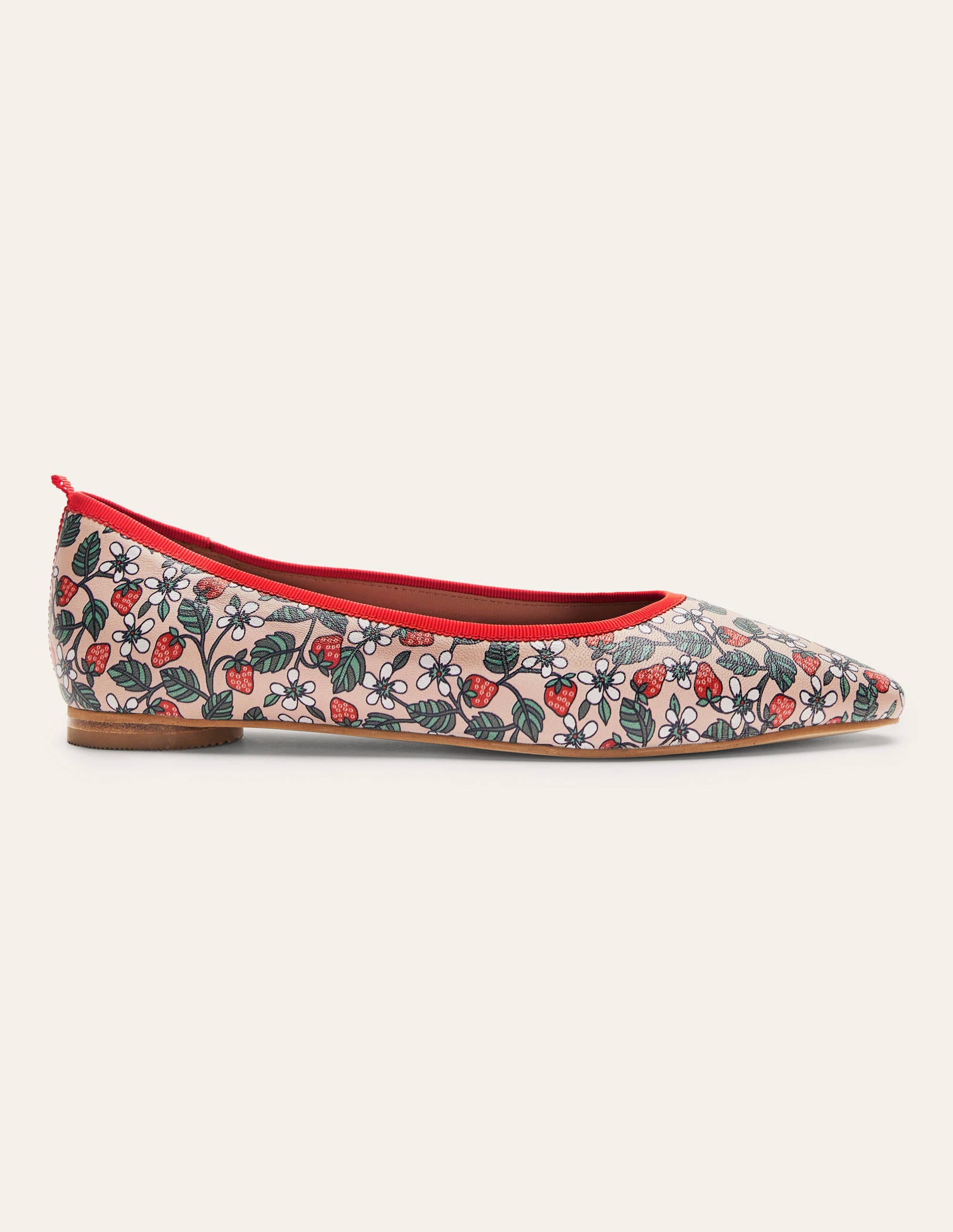 Almond Toe Ballerinas-Milkshake, Flora Berry - Image 2