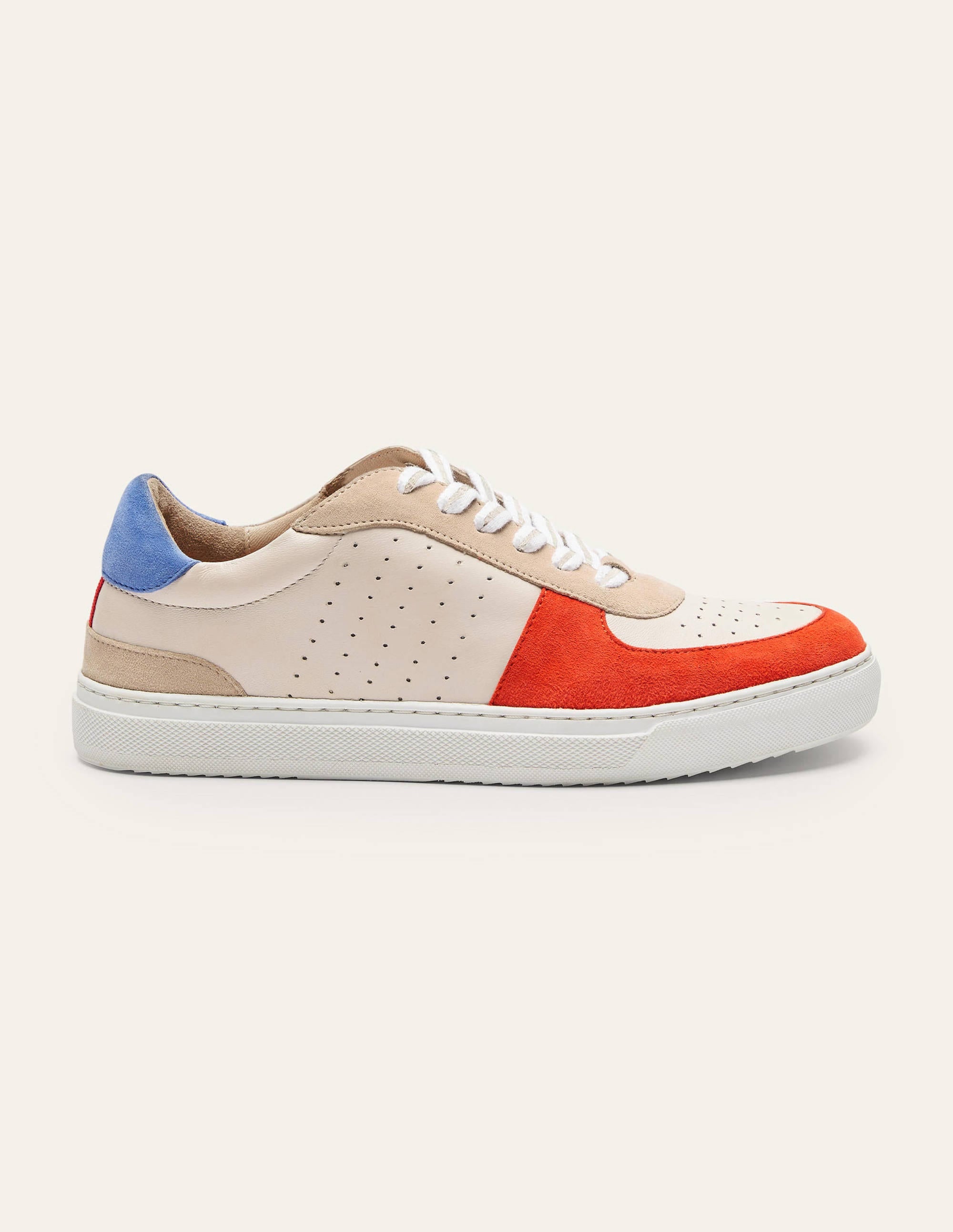 Lace Up Leather Sneakers-Firecracker - Image 2