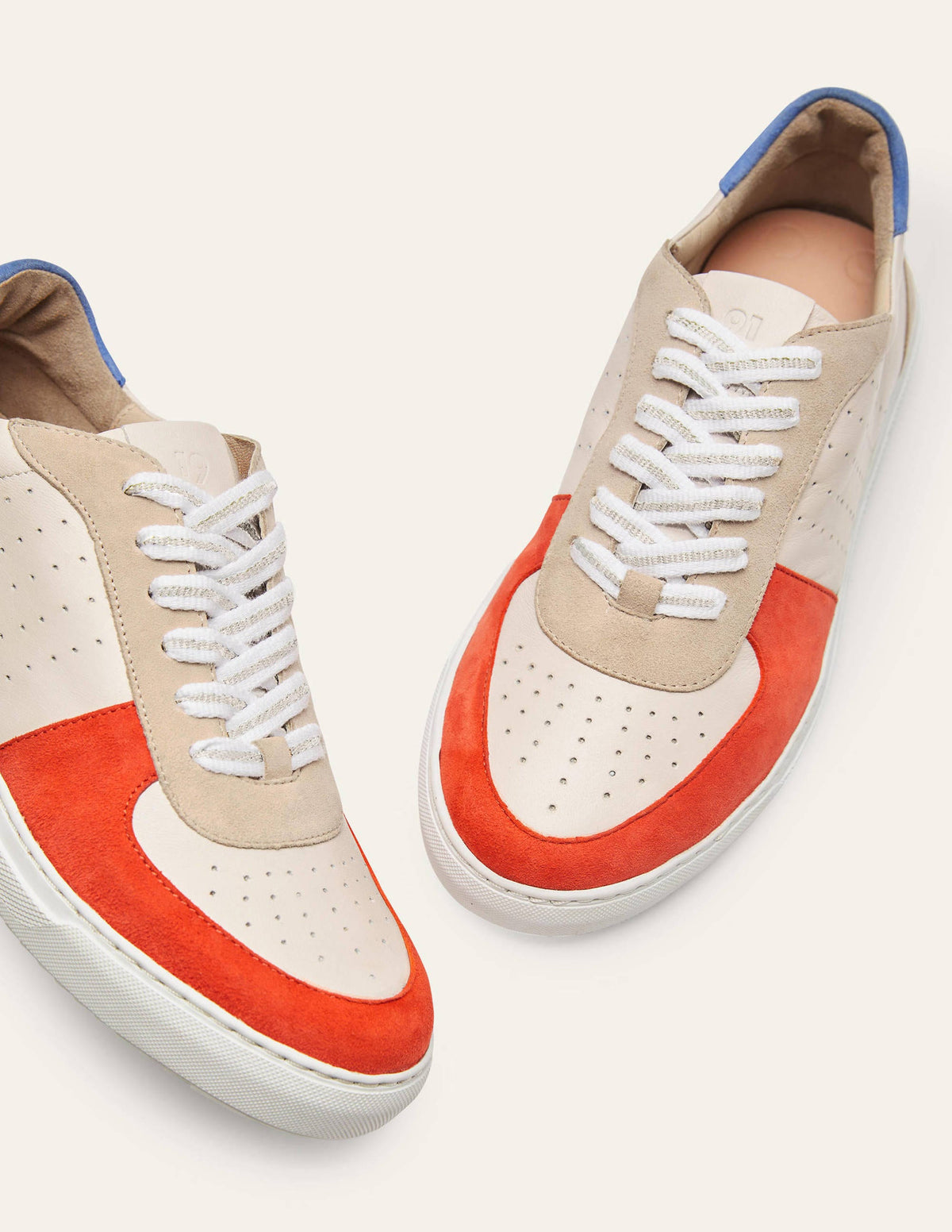 Lace Up Leather Sneakers-Firecracker - Image 4