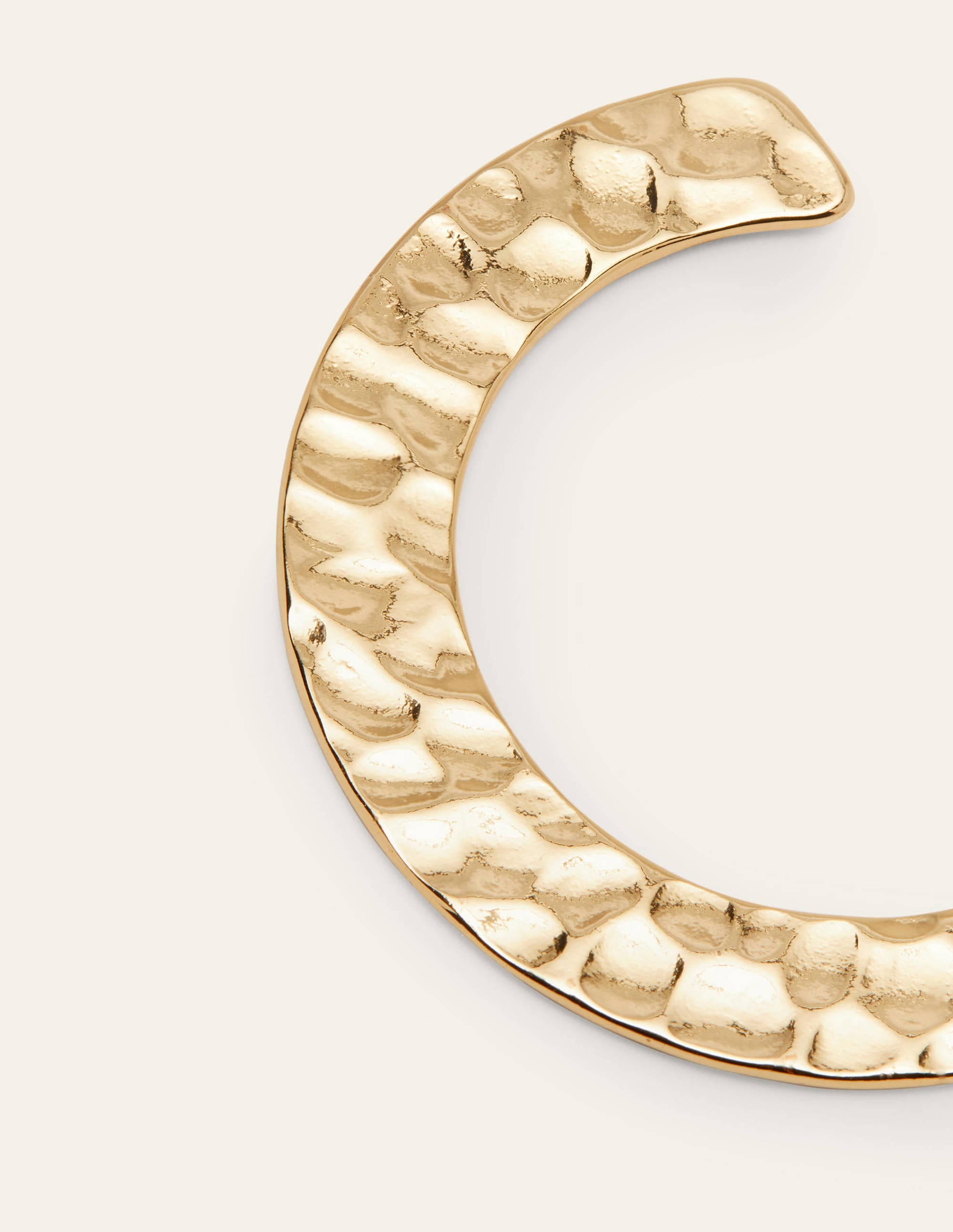 Hammered Hoop Earrings-Gold Metallic - Image 2