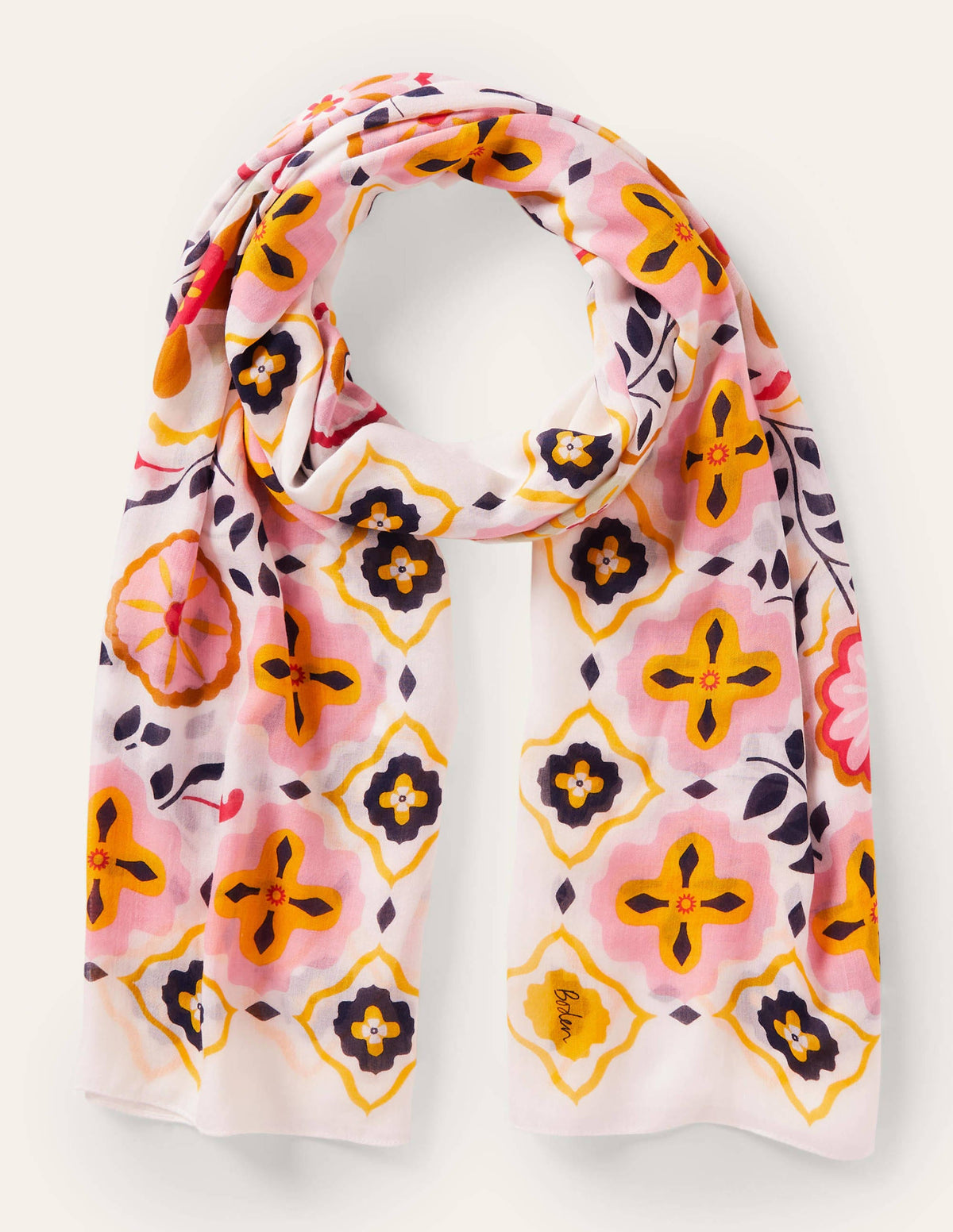 Printed Modal Scarf-Ivory, Opulent Garden - Image 1