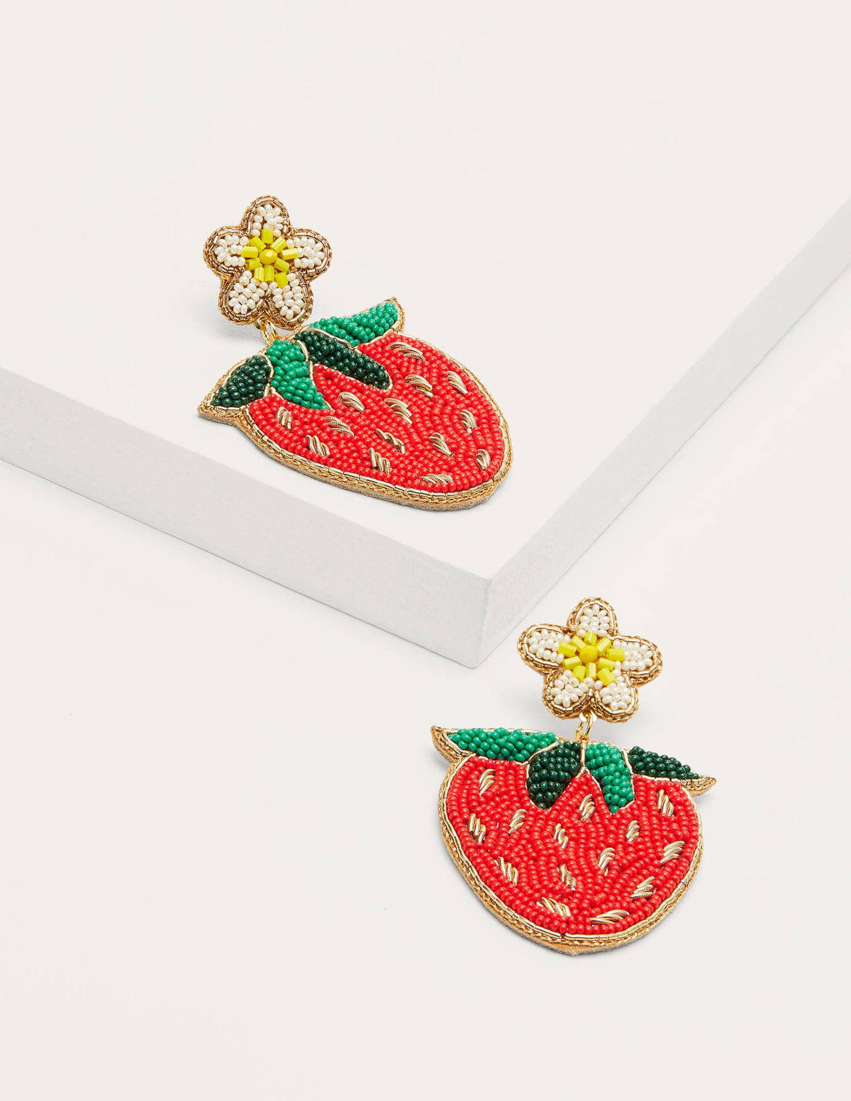 Beaded Earrings-Strawberries - Image 1