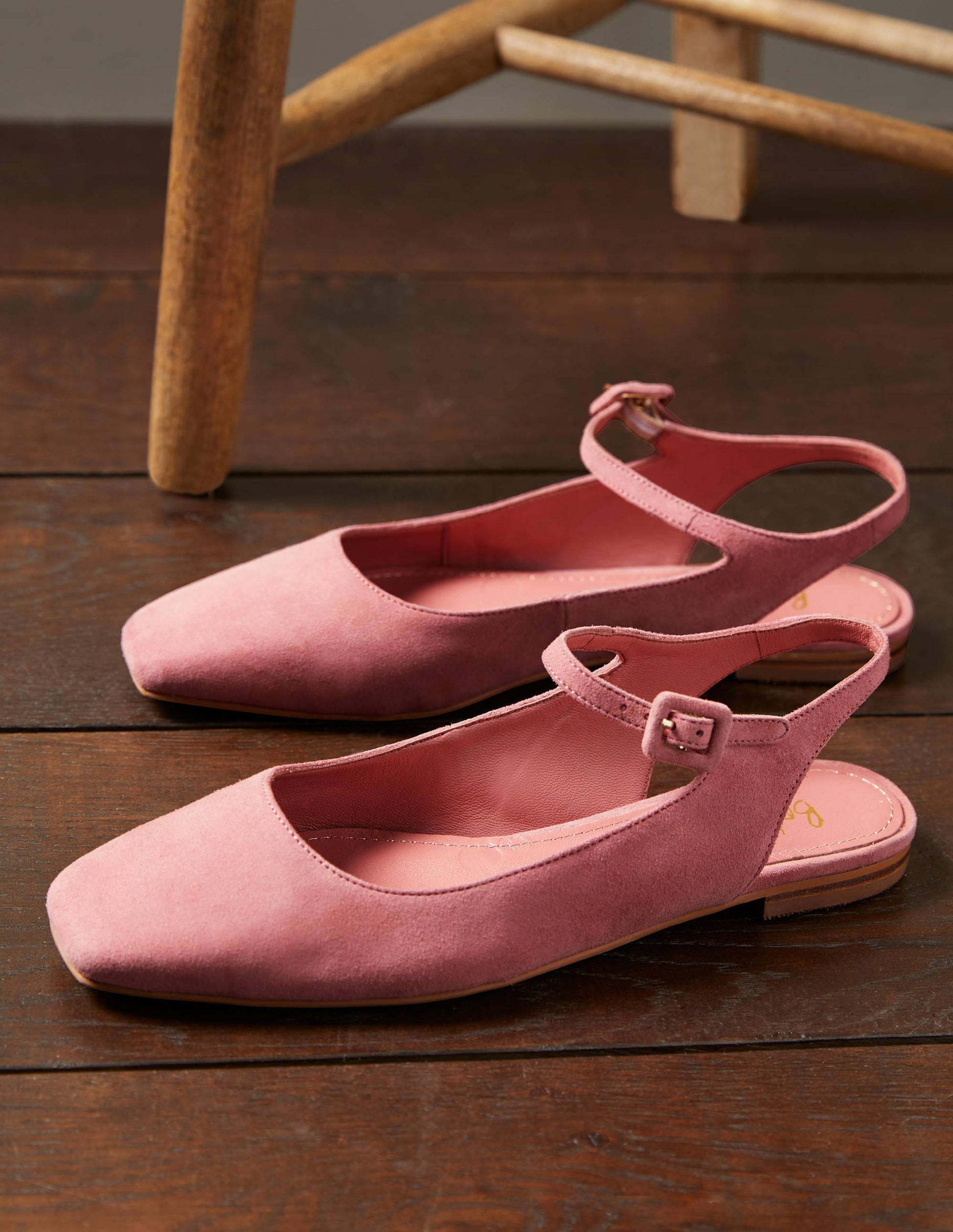 Square Toe Flat Slingbacks-Dusty Rose-1