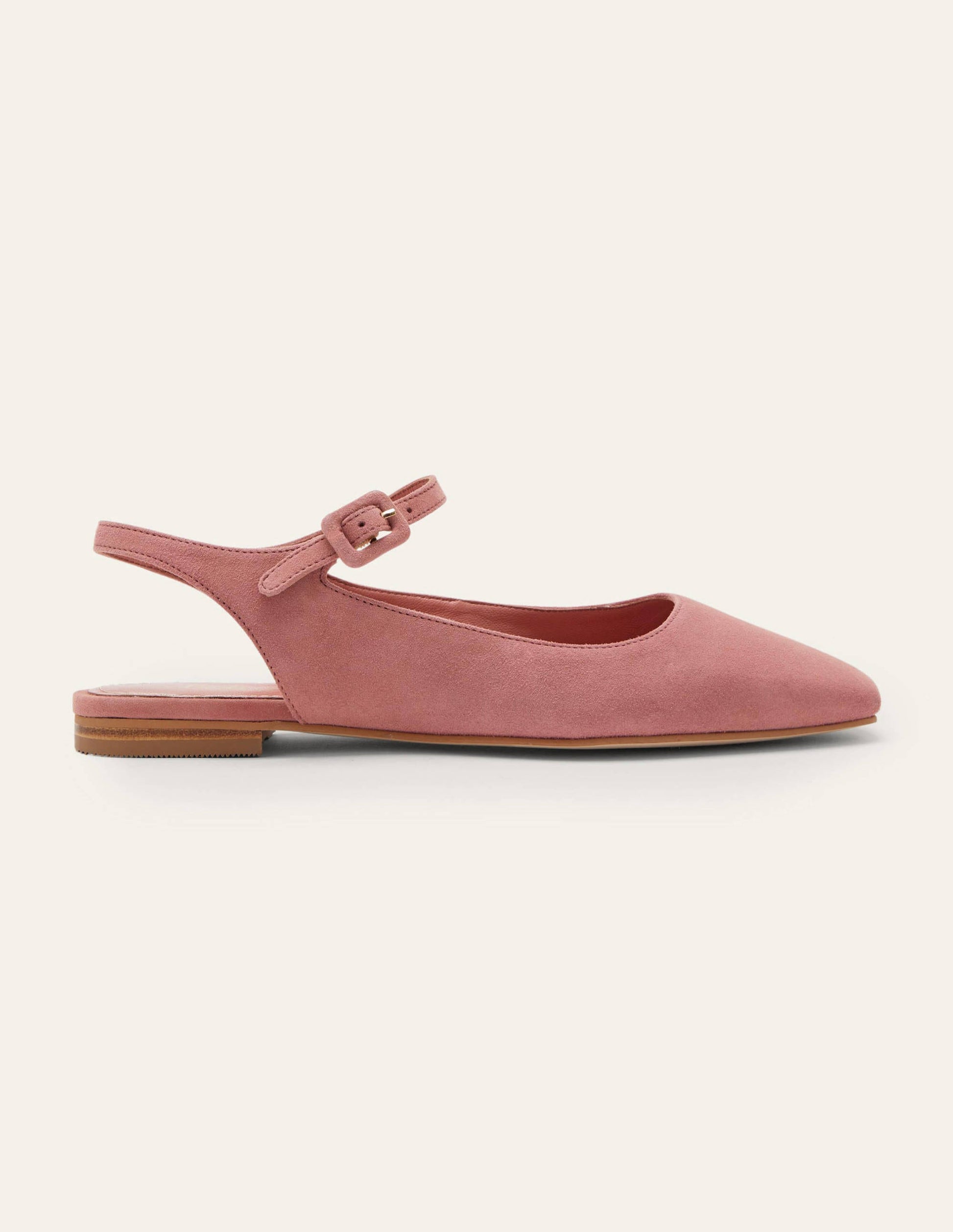 Square Toe Flat Slingbacks-Dusty Rose-2