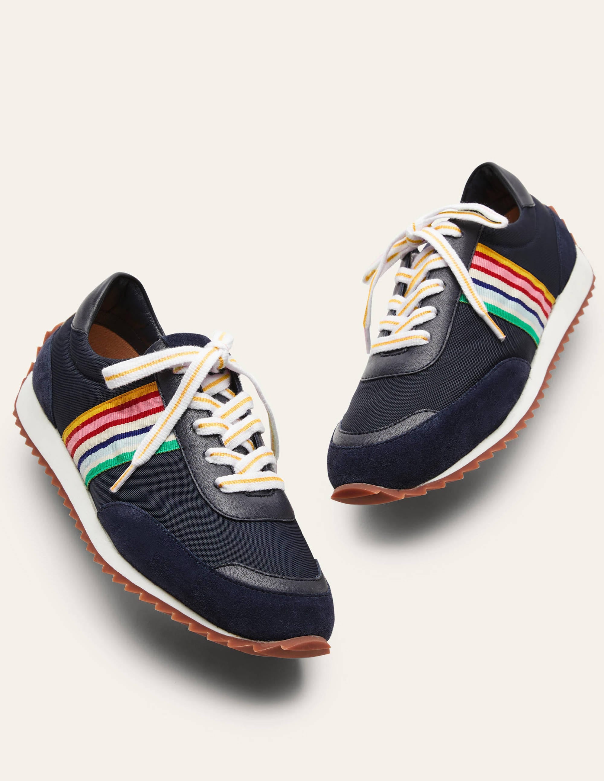 Striped Runner Sneakers-Navy, Multi Stripe - Image 3