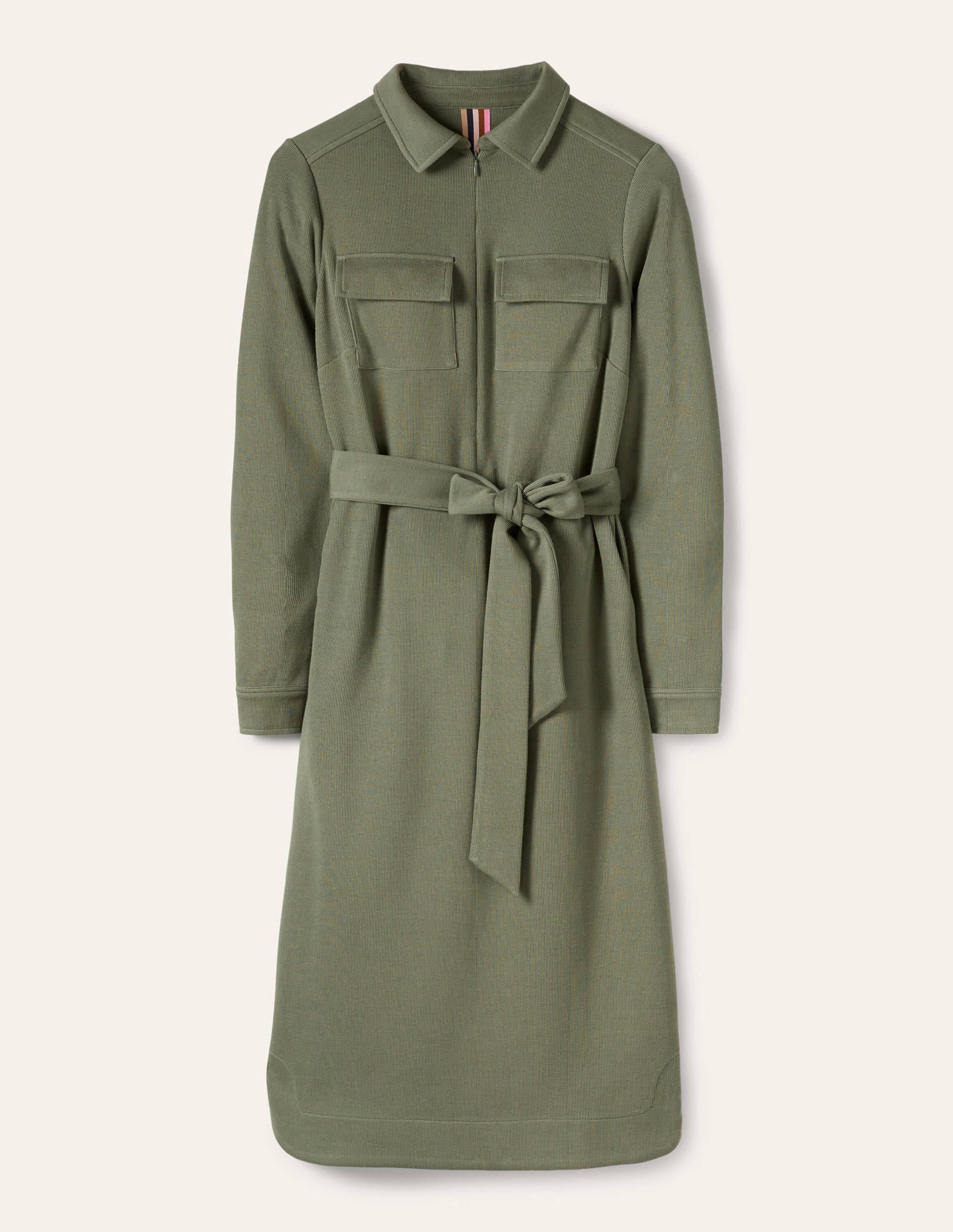 Jersey Midi Shirt Dress-Alder - Image 6