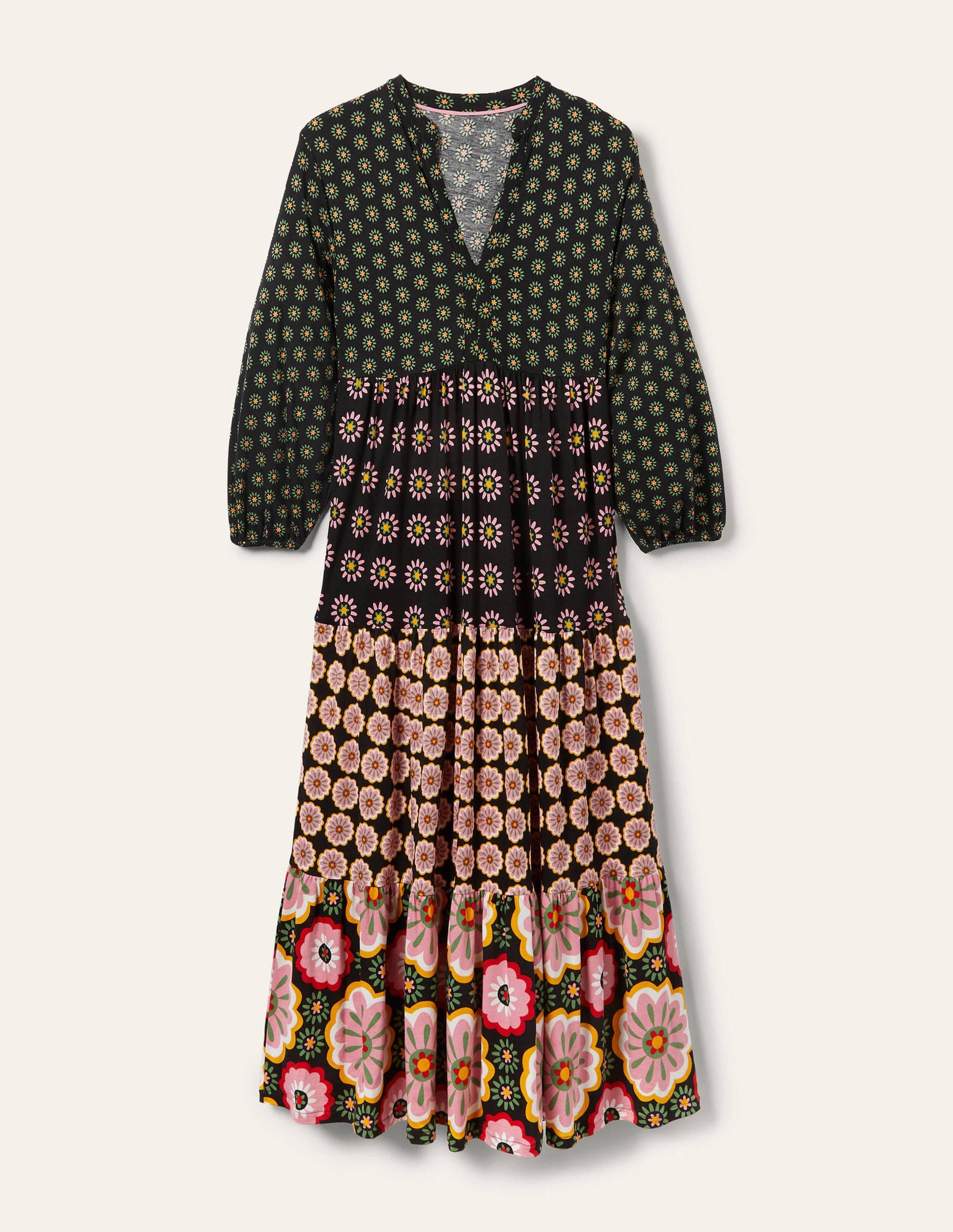 Tiered Jersey Maxi Dress-Hotch Potch Multi-5