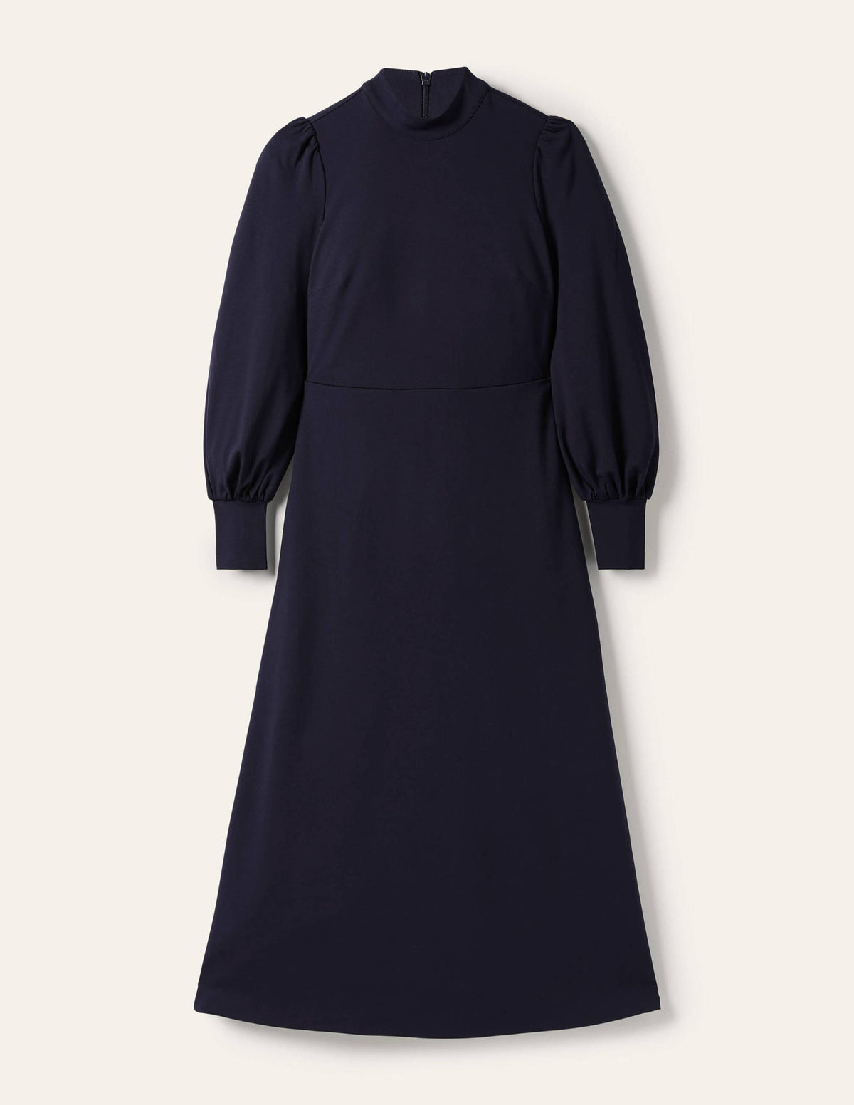 Cuffed Jersey Midi Dress-Navy - Image 5