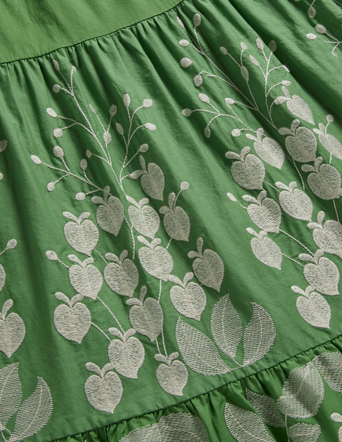 Embroidered Tiered Midi Dress-English Ivy Embroidery - Image 5