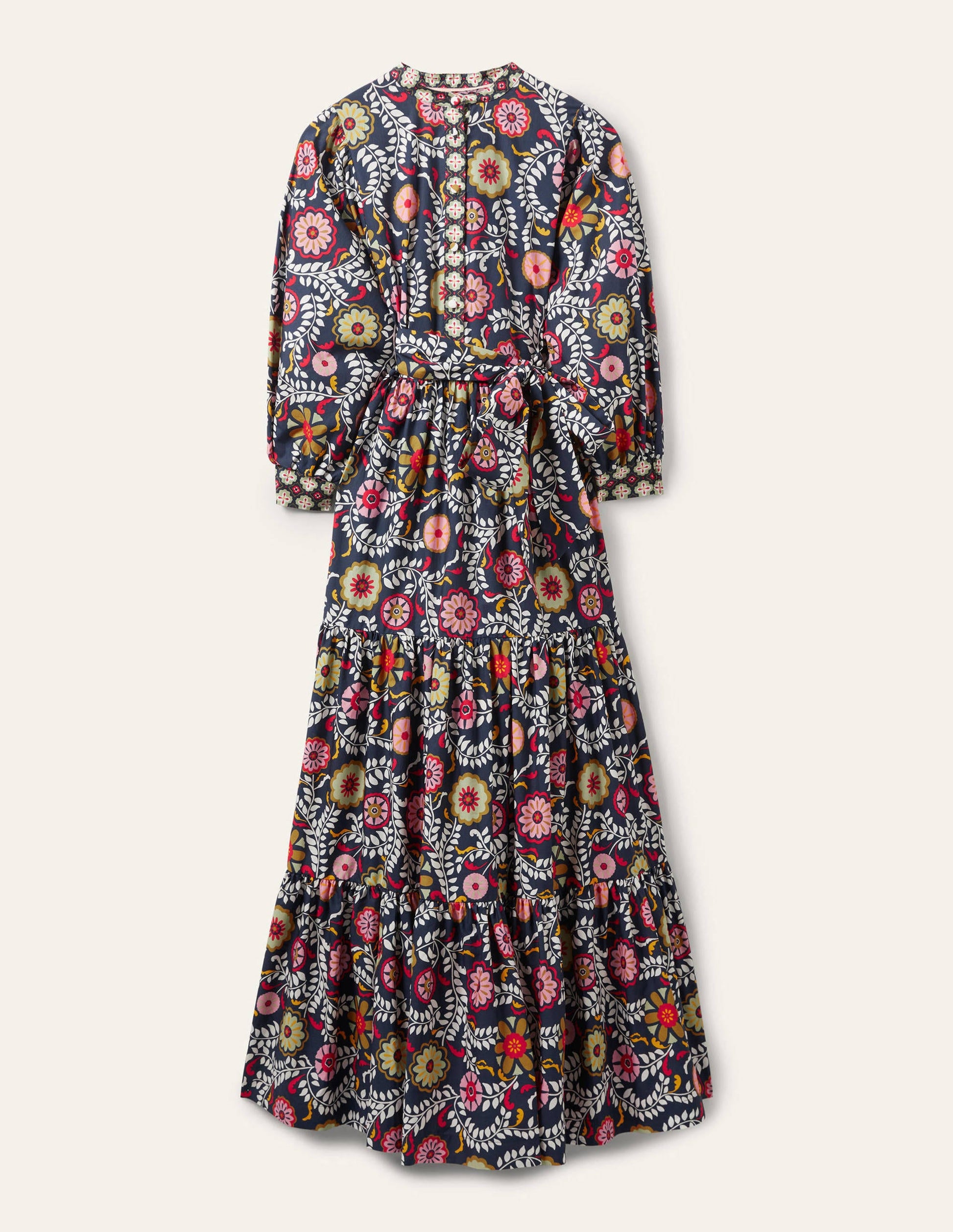 Ava Tiered Maxi Dress-French Navy, Opulent Garden-5