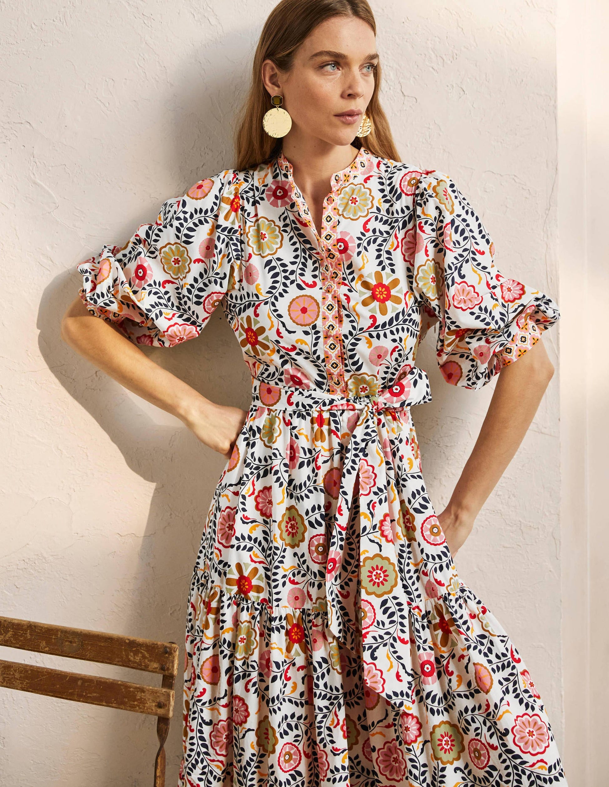 Ava Tiered Maxi Dress-Ivory, Opulent Garden-1