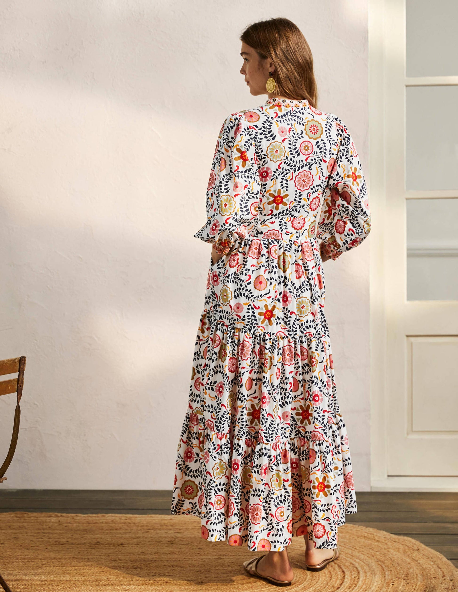 Ava Tiered Maxi Dress-Ivory, Opulent Garden-2