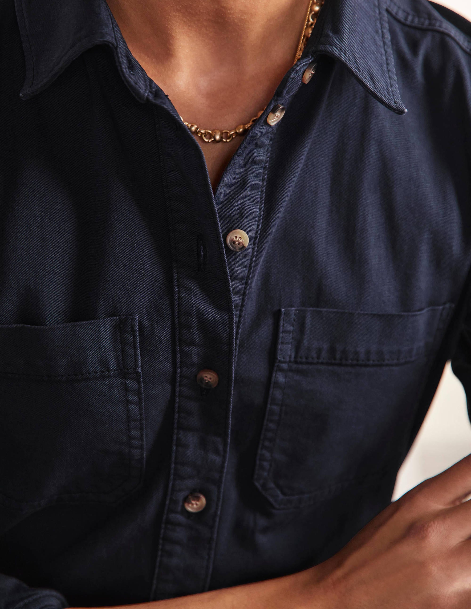 Carly Cotton Jumpsuit-Navy - Image 2