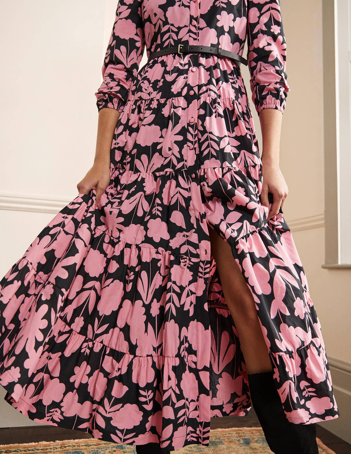 Multi Tiered Maxi Dress-Formica Pink, Flora Bloom-4