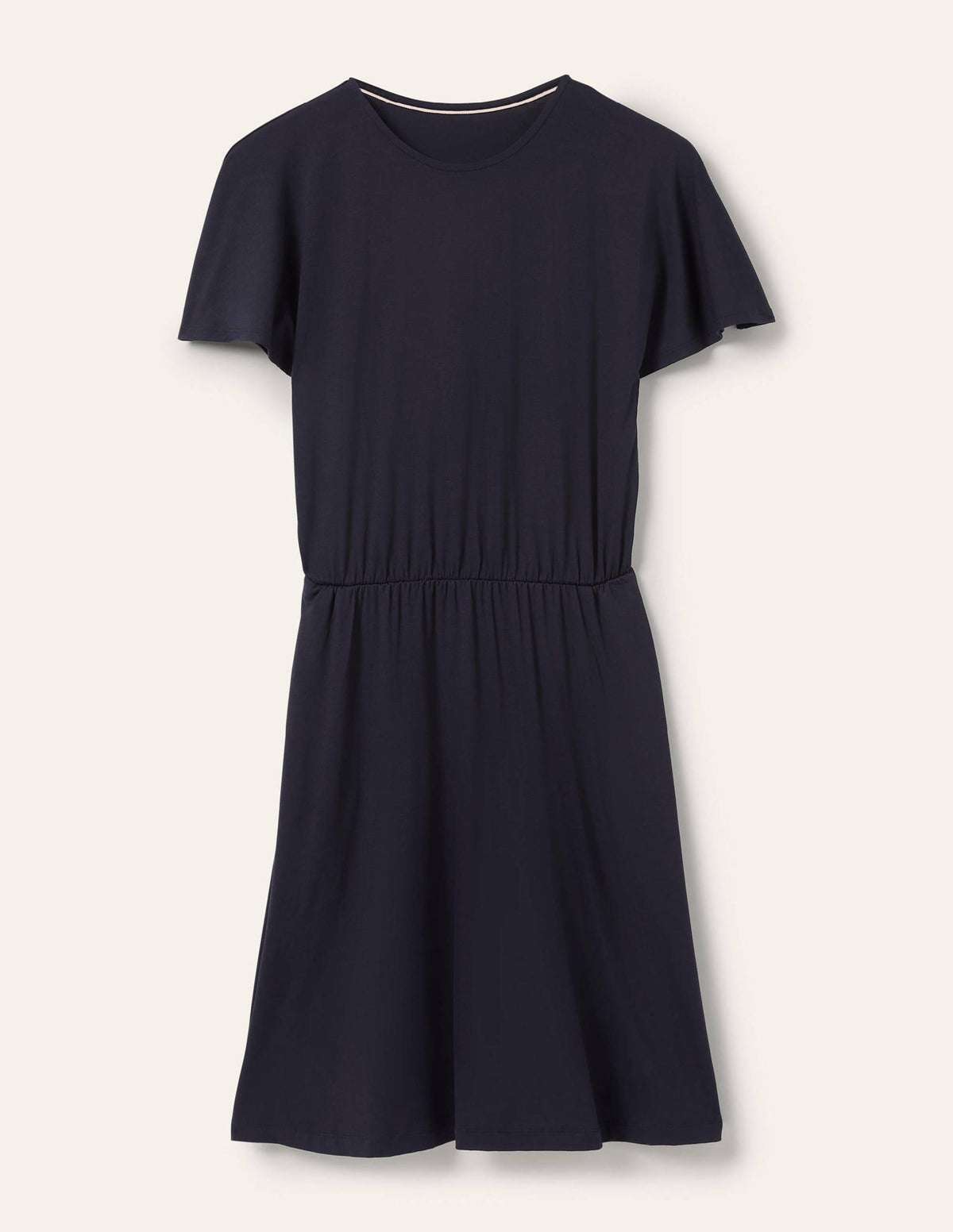 Flutter Sleeve Jersey Dress-Navy - Image 5