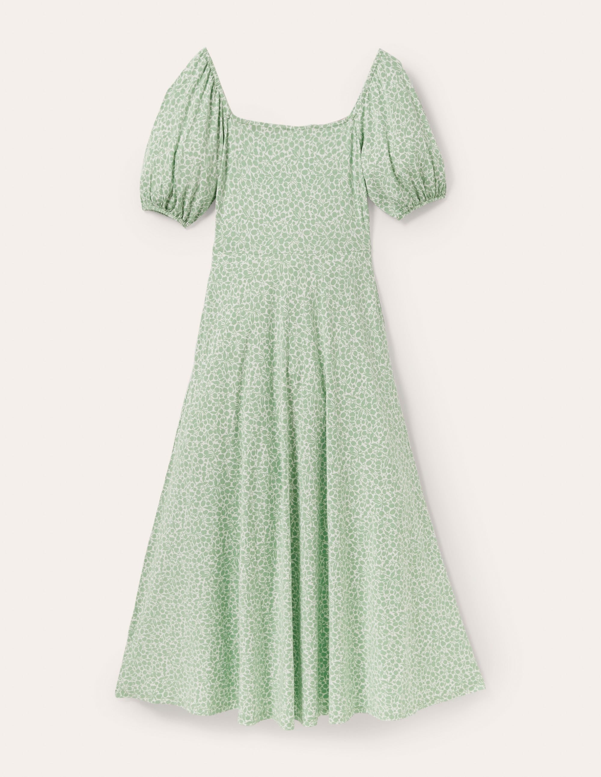 Square Neck Jersey Maxi Dress-Zephyr Green, Flora Sprig - Image 5