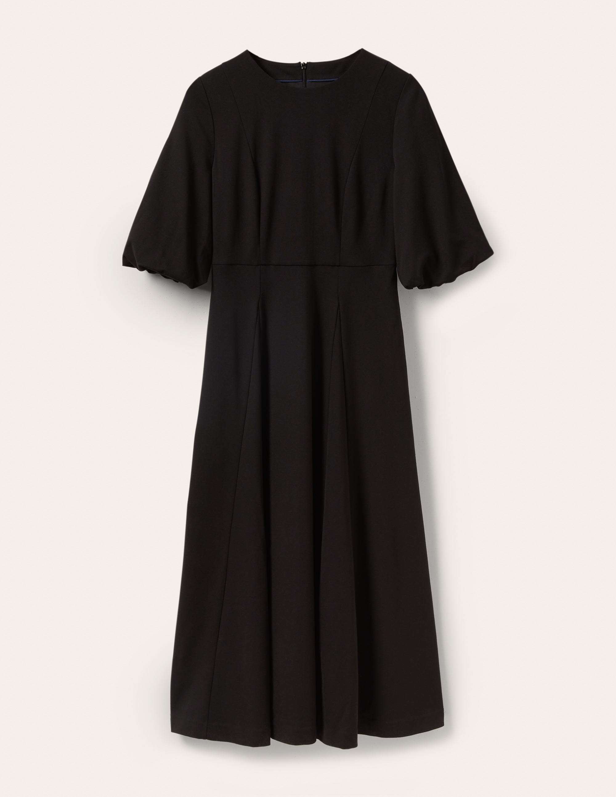 Full Skirt Jersey Midi Dress-Black - Image 5
