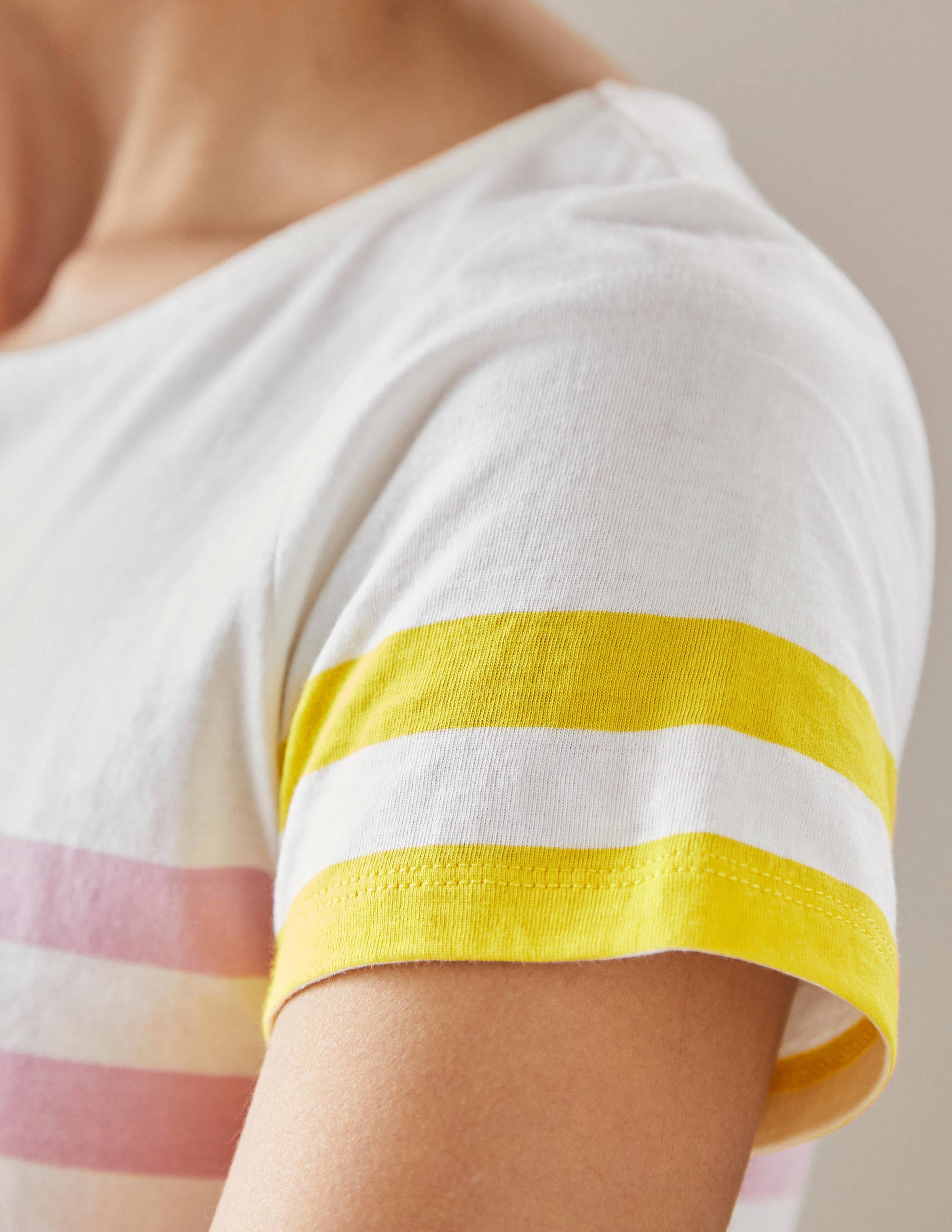Short Sleeve Breton T-Shirt-Cameo Pink / Grape Stripe - Image 2