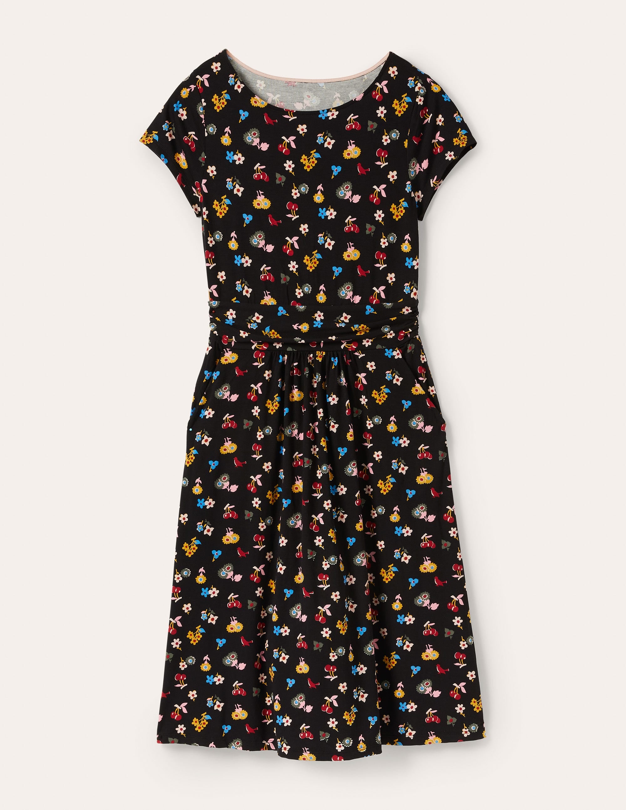 Amelie Jersey Dress-Black, Woodland Bud - Image 5