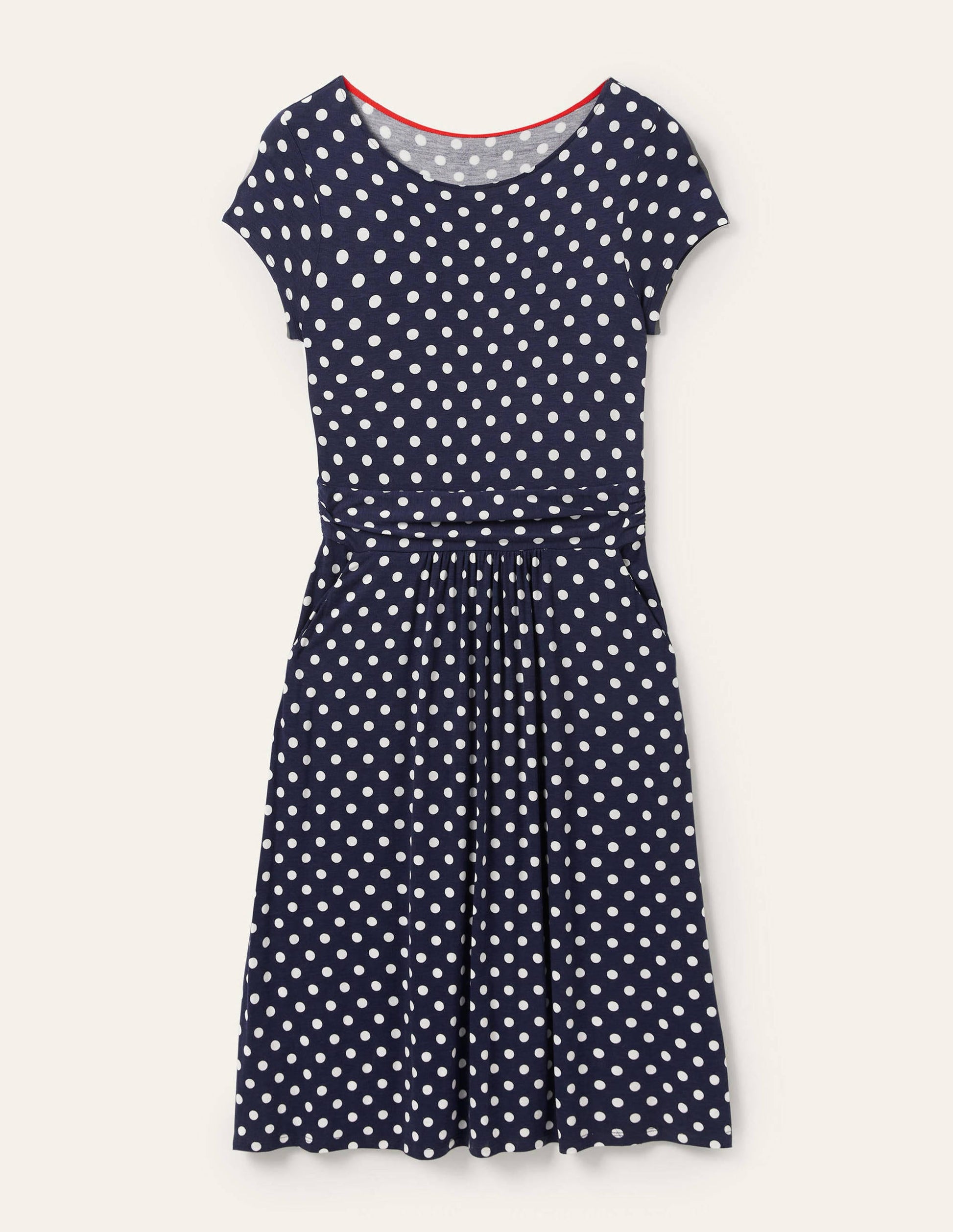 Amelie Jersey Dress-Navy Spot-5
