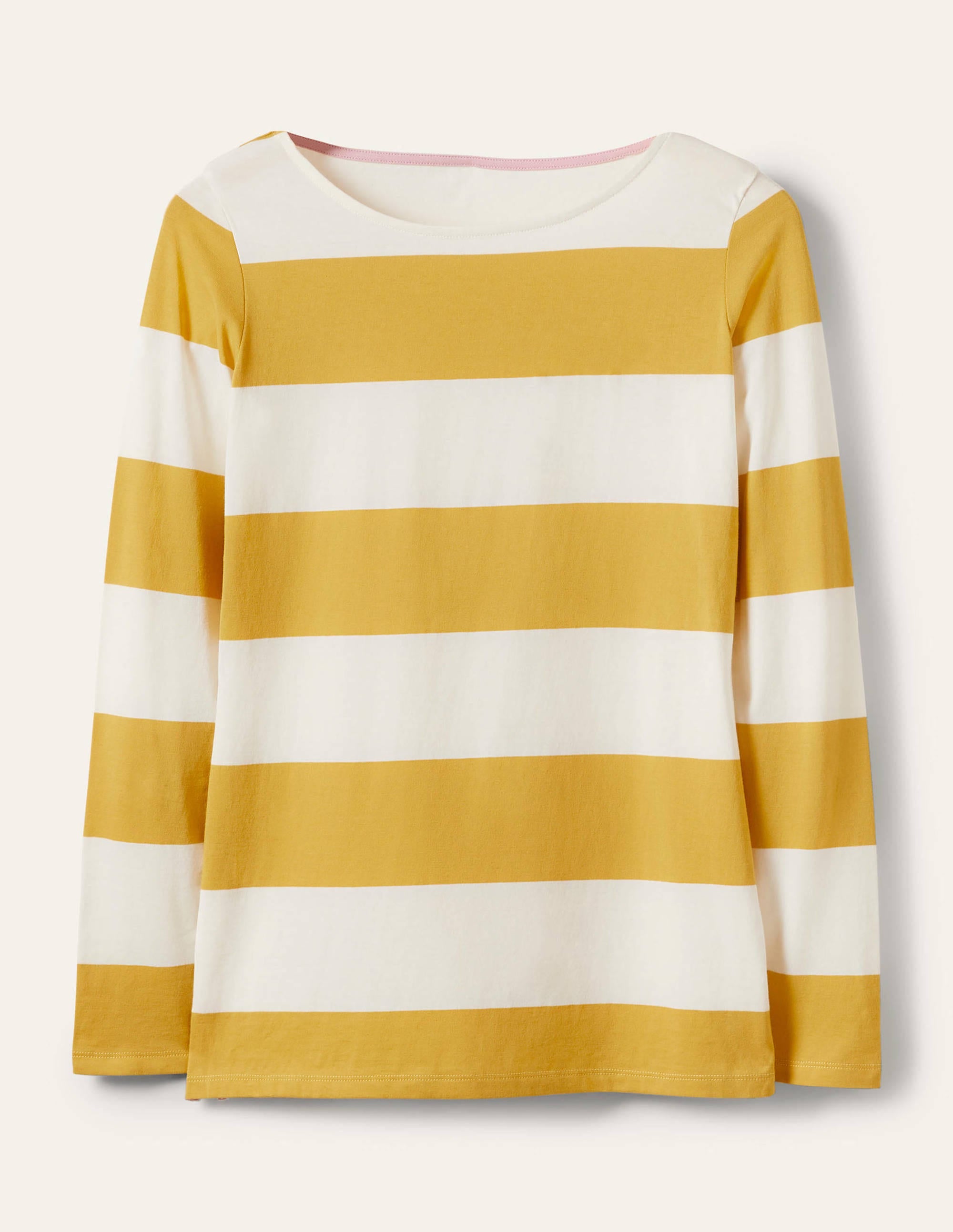 Long Sleeve Breton Top-Mustard / Ivory Stripe - Image 5